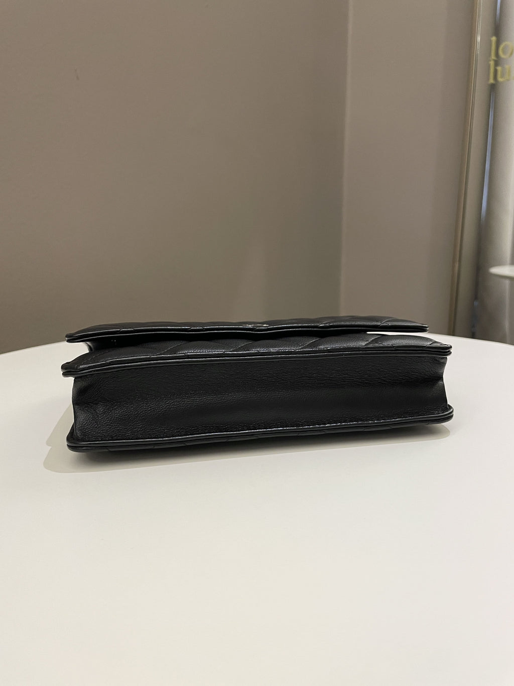 Chanel Classic Quilted Wallet on Chain Black Lambskin