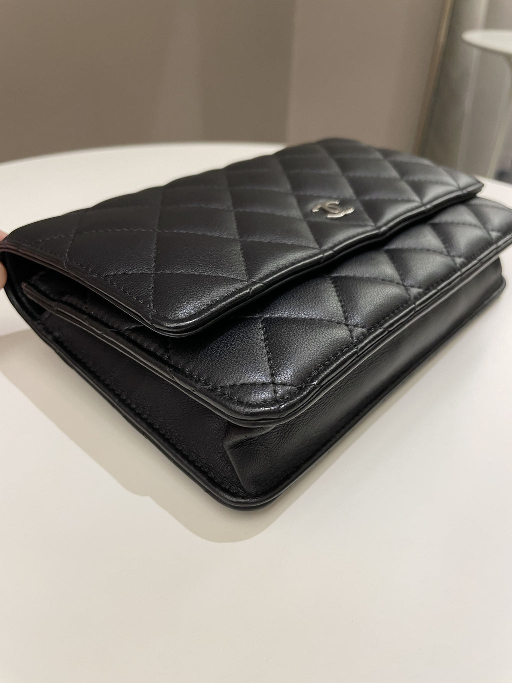 Chanel Classic Quilted Wallet on Chain Black Lambskin