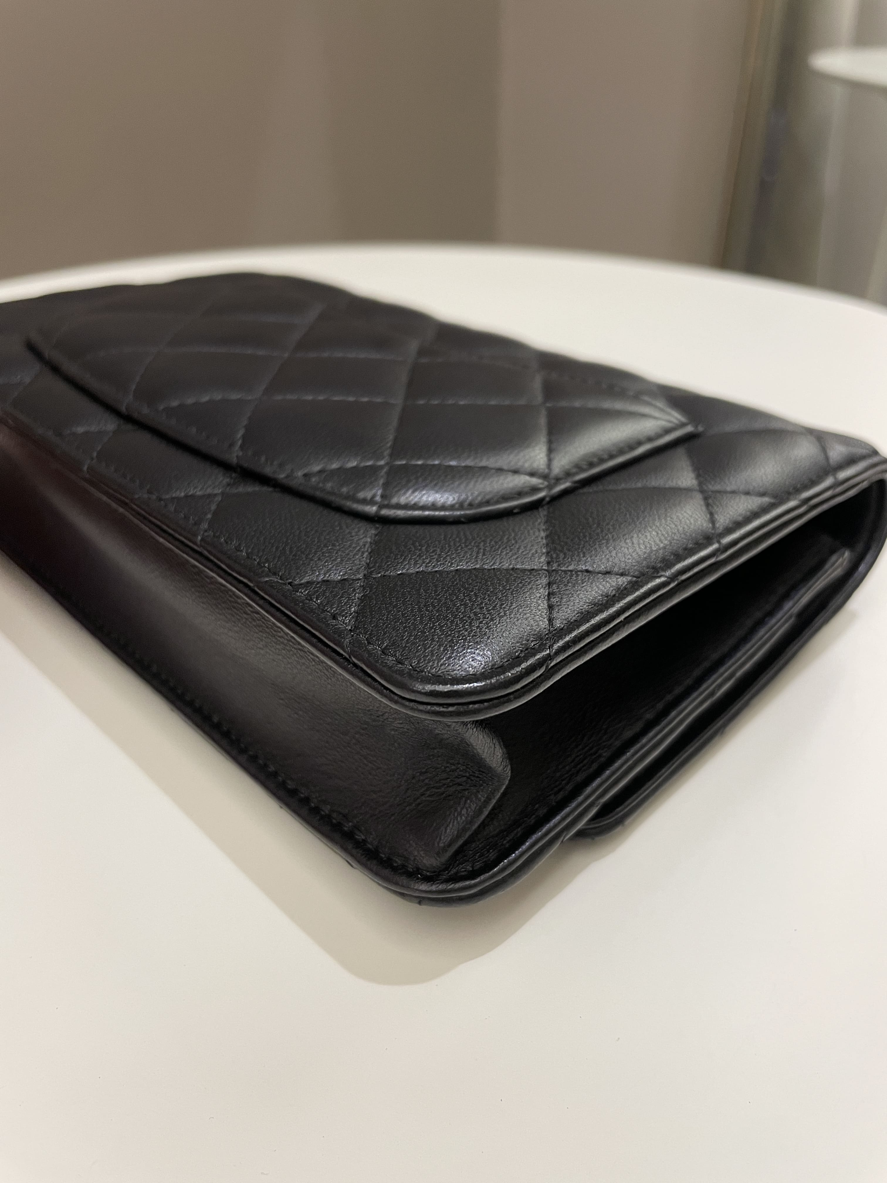 Chanel Classic Quilted Wallet on Chain Black Lambskin