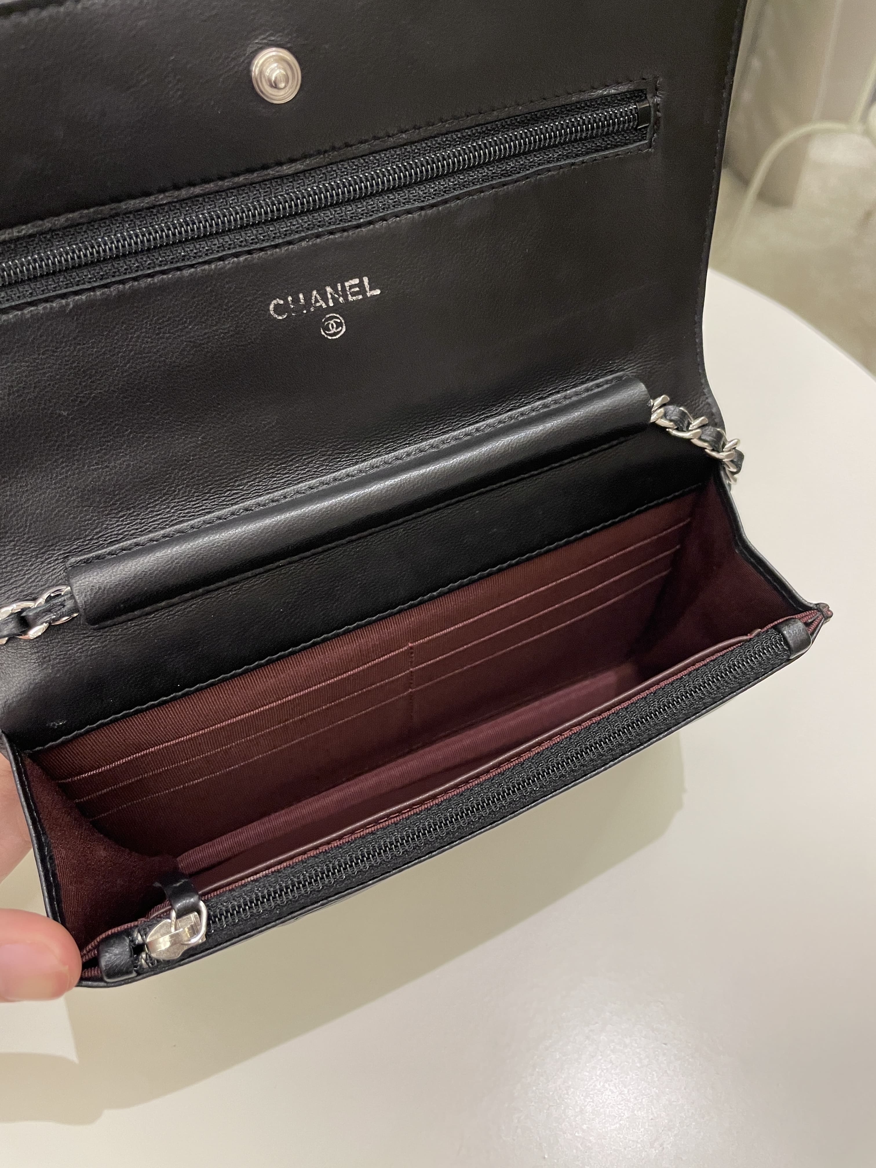Chanel Classic Quilted Wallet on Chain Black Lambskin