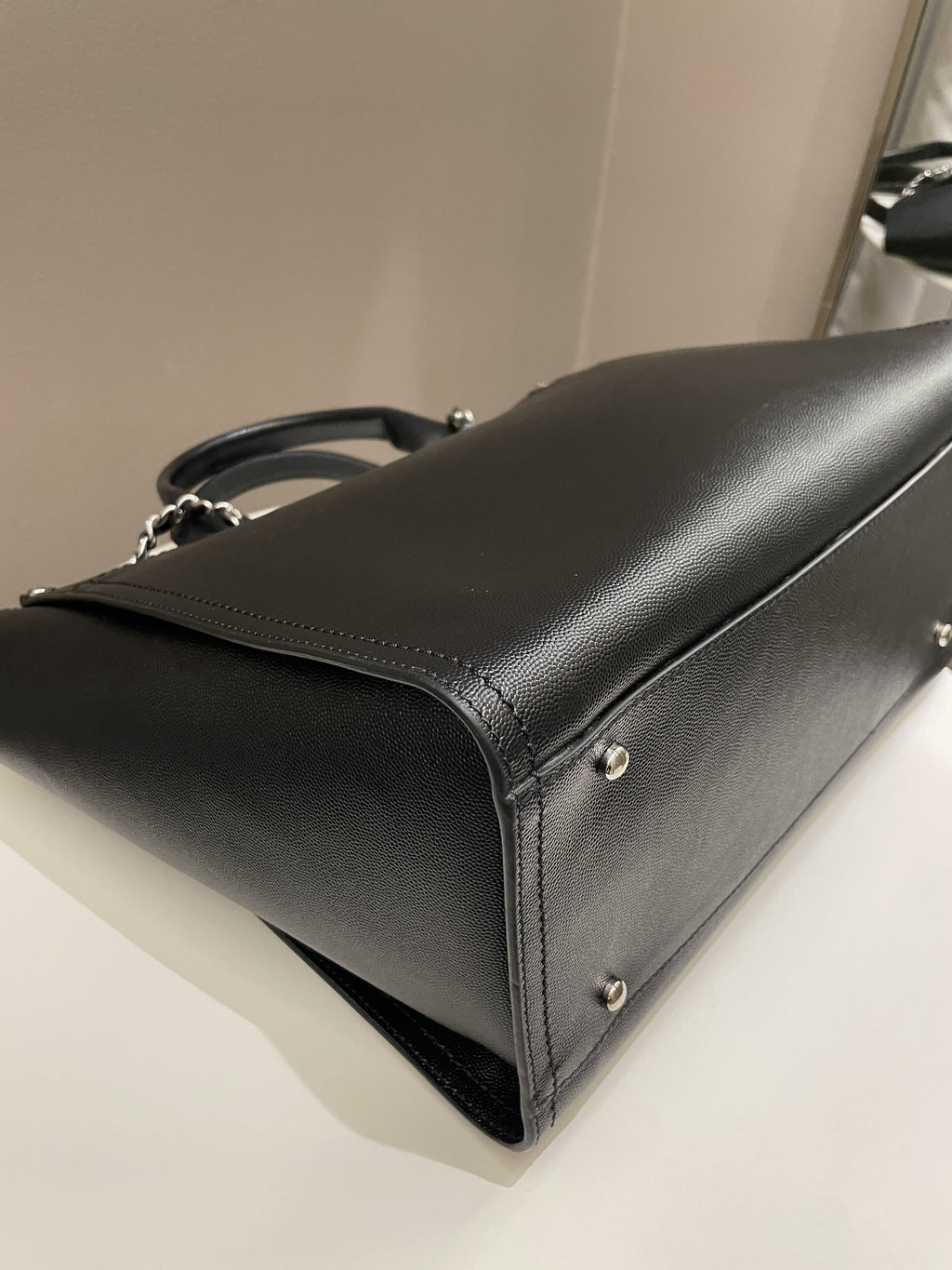 Chanel Studded Deauville Shopper Tote Black Caviar