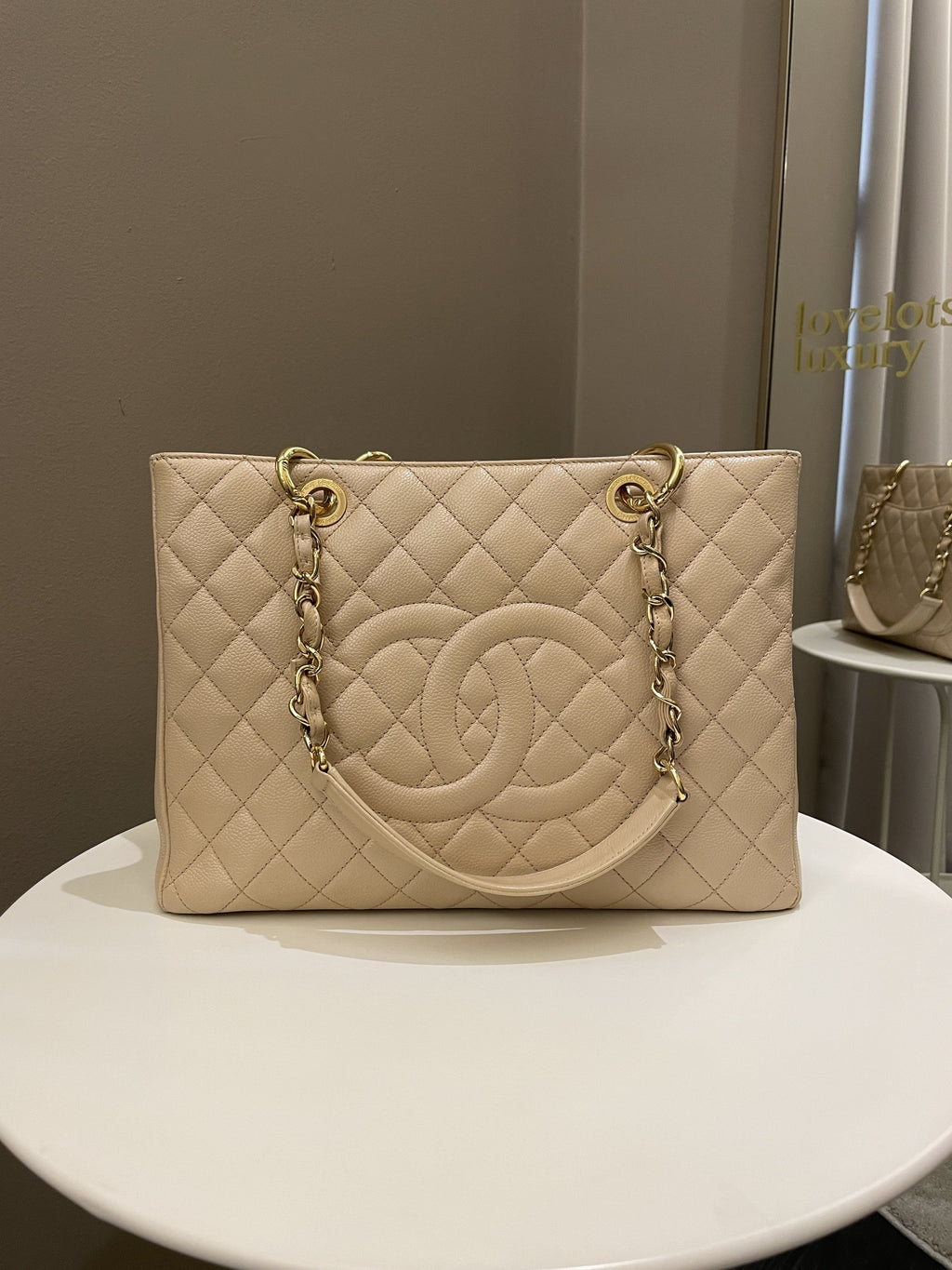 Chanel Classic Quilted GST Beige Caviar