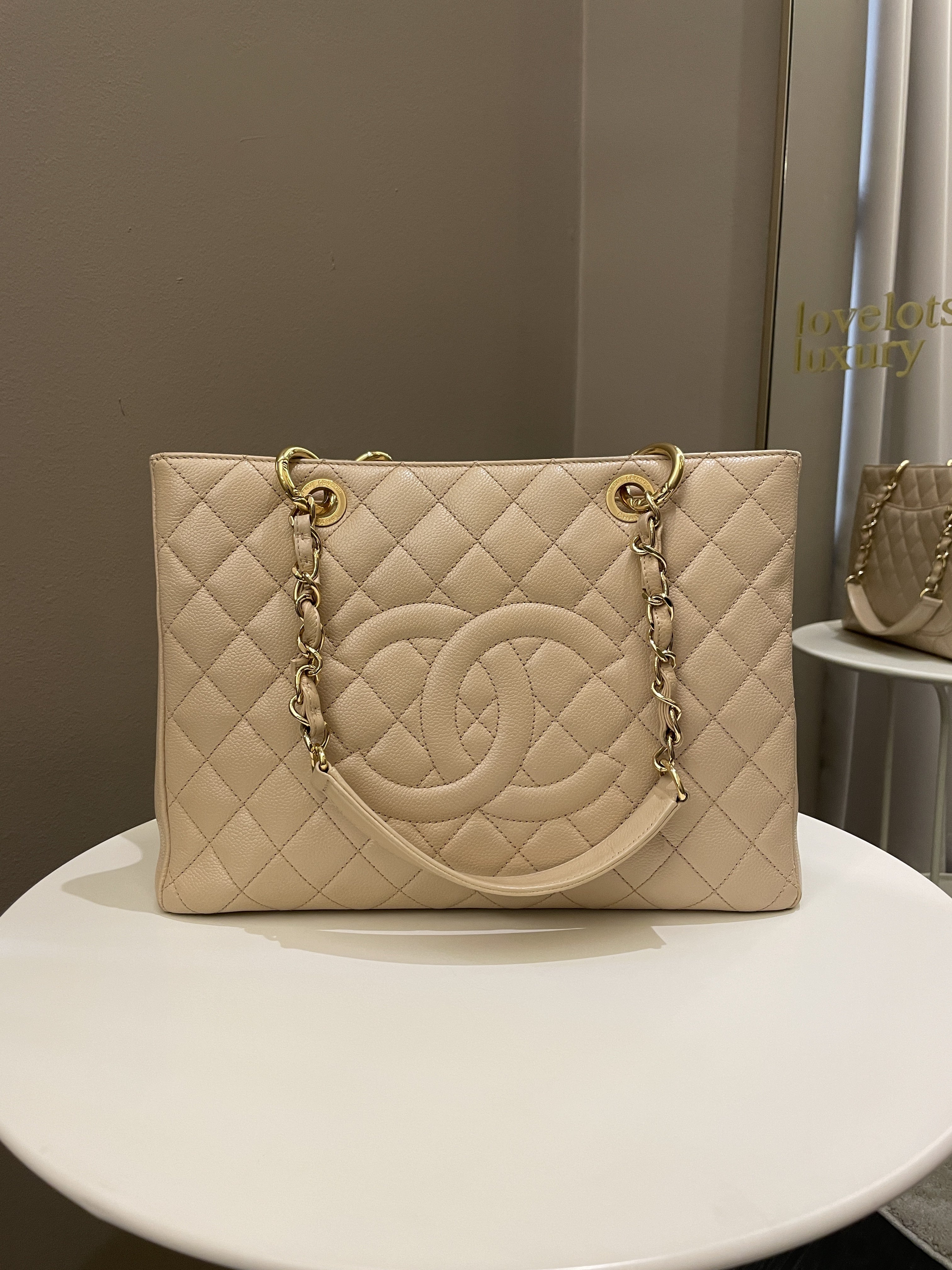 Chanel Classic Quilted GST Beige Caviar