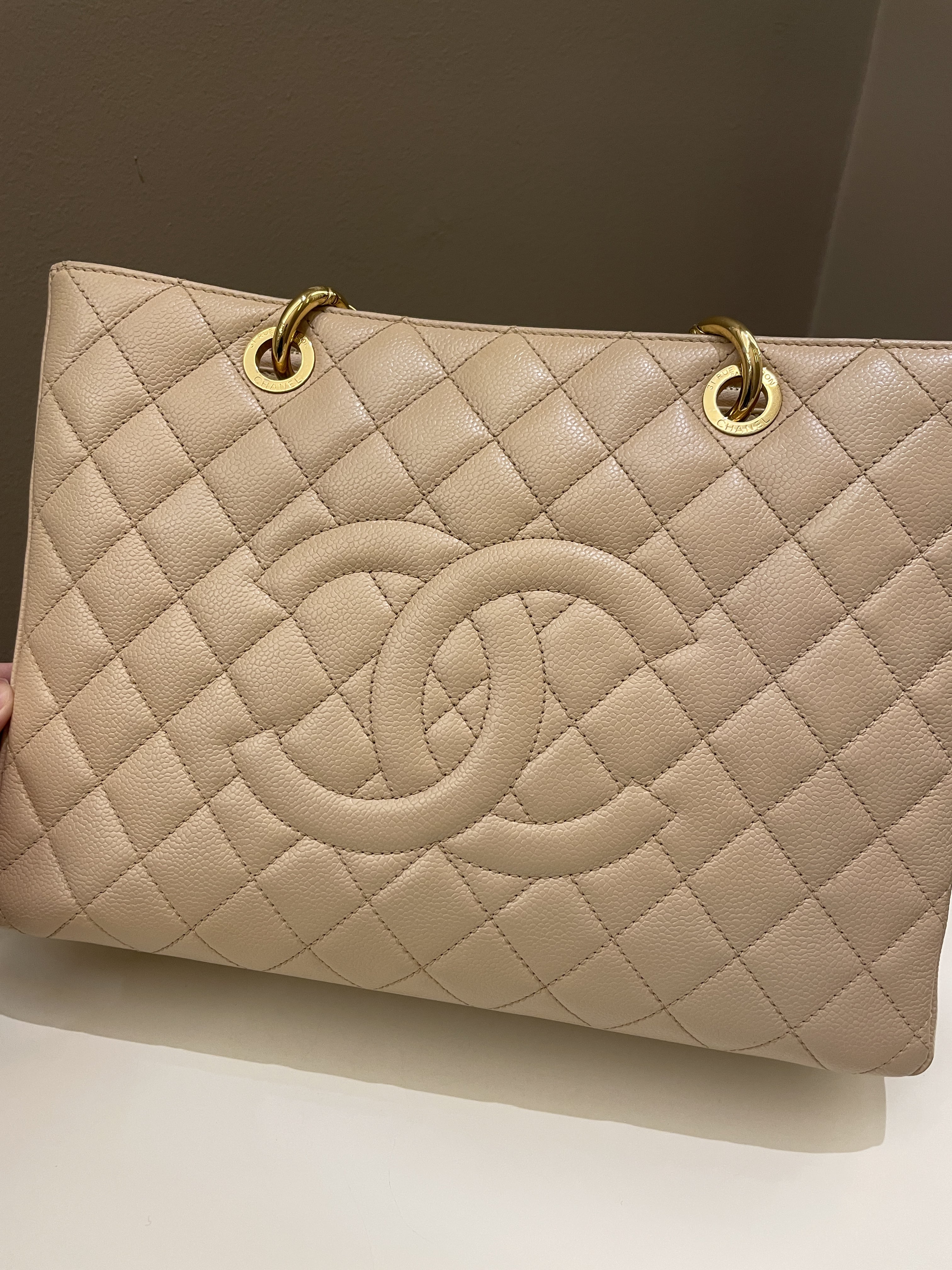 Chanel Classic Quilted GST Beige Caviar