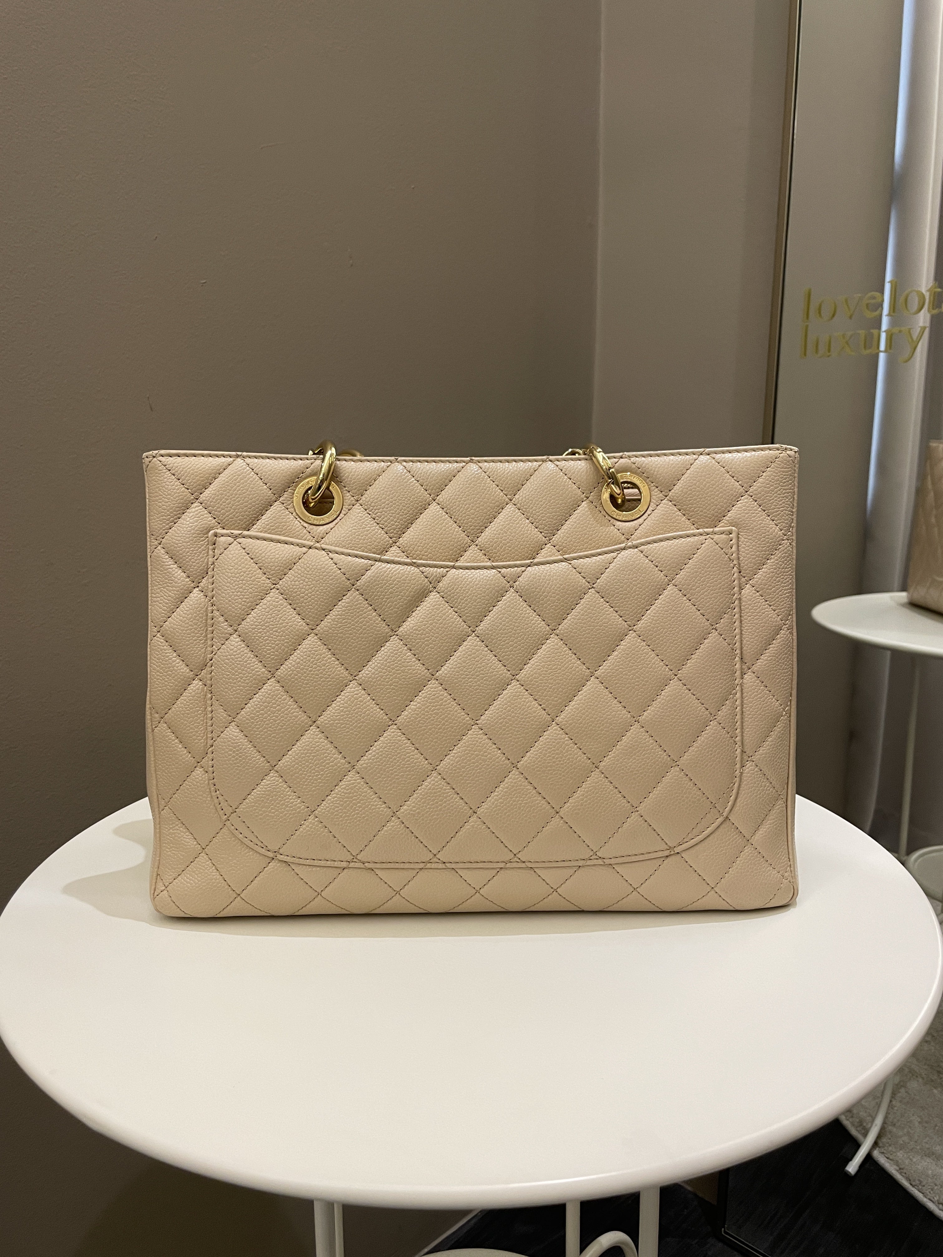 Chanel Classic Quilted GST Beige Caviar