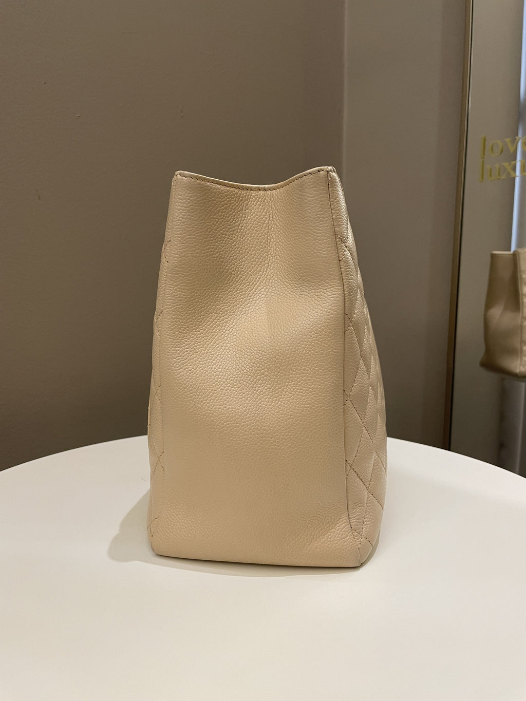Chanel Classic Quilted GST Beige Caviar