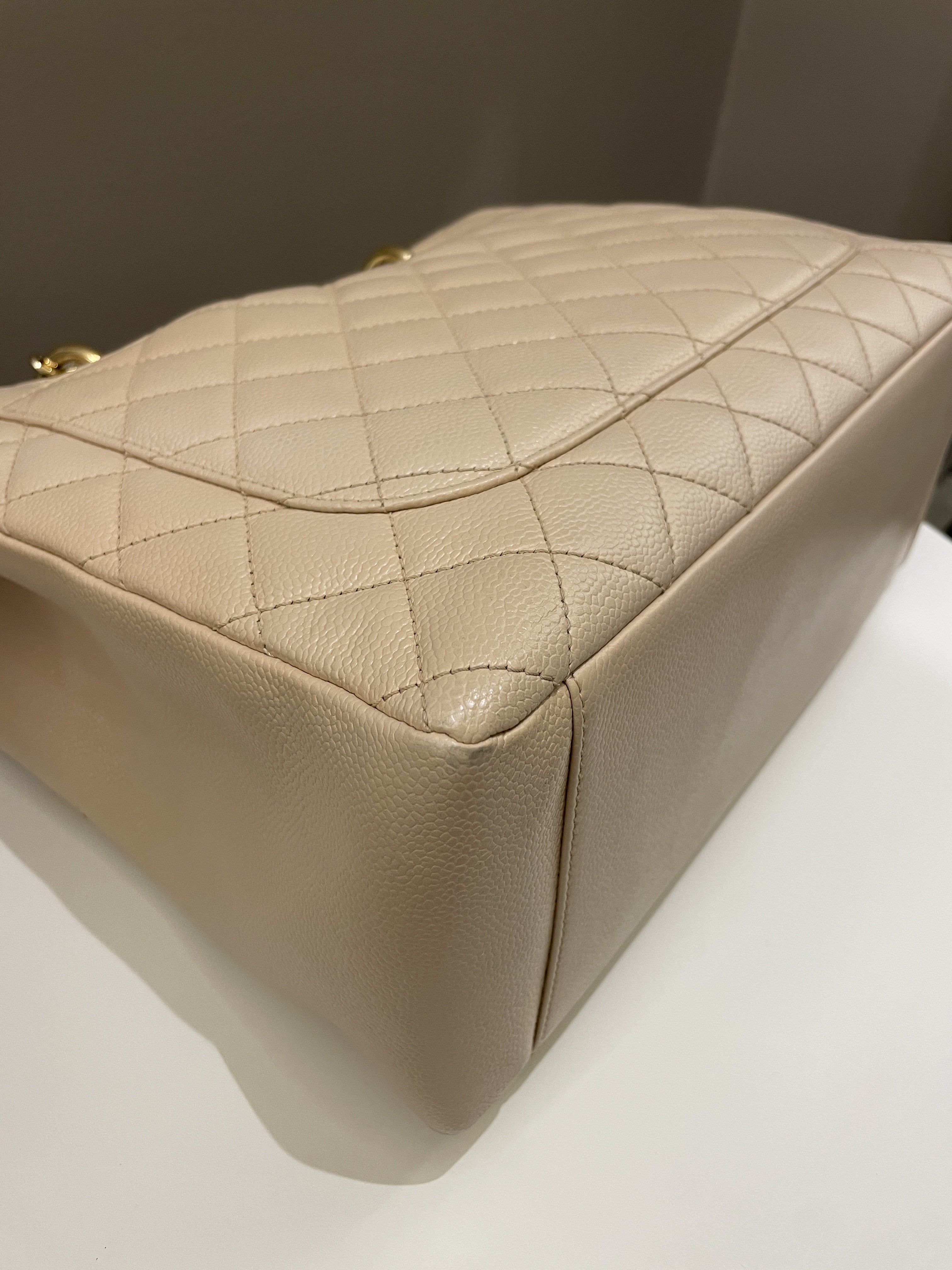 Chanel Classic Quilted GST Beige Caviar