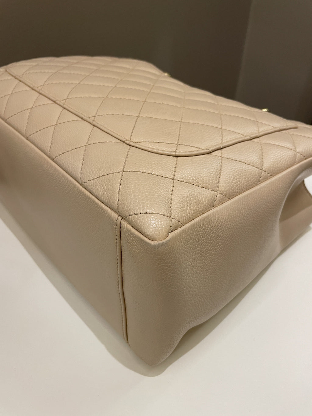 Chanel Classic Quilted GST Beige Caviar
