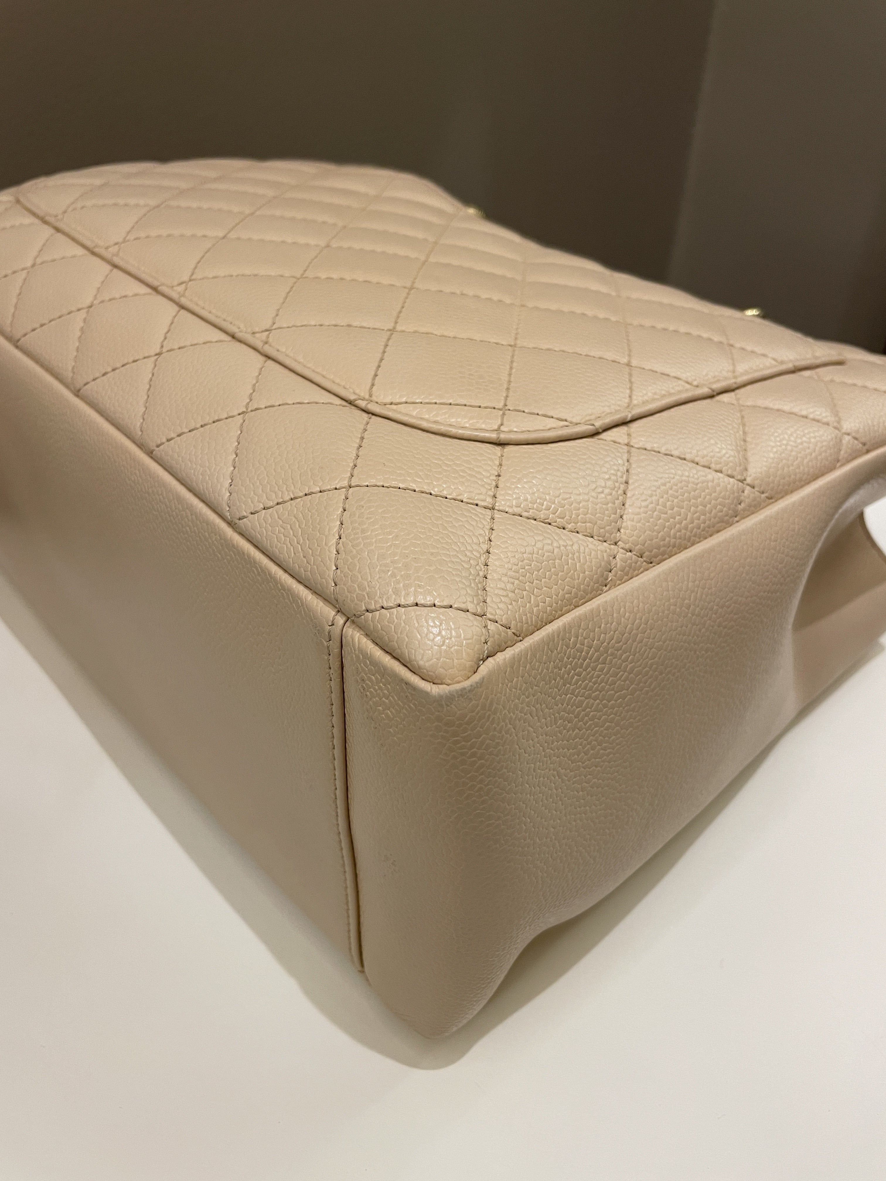 Chanel Classic Quilted GST Beige Caviar