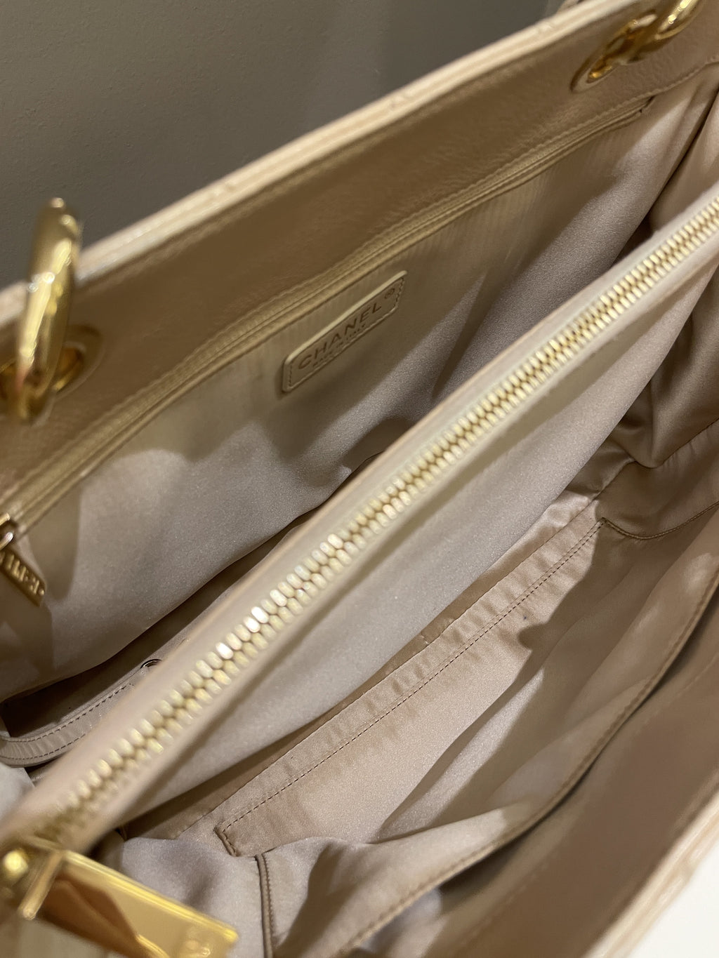 Chanel Classic Quilted GST Beige Caviar