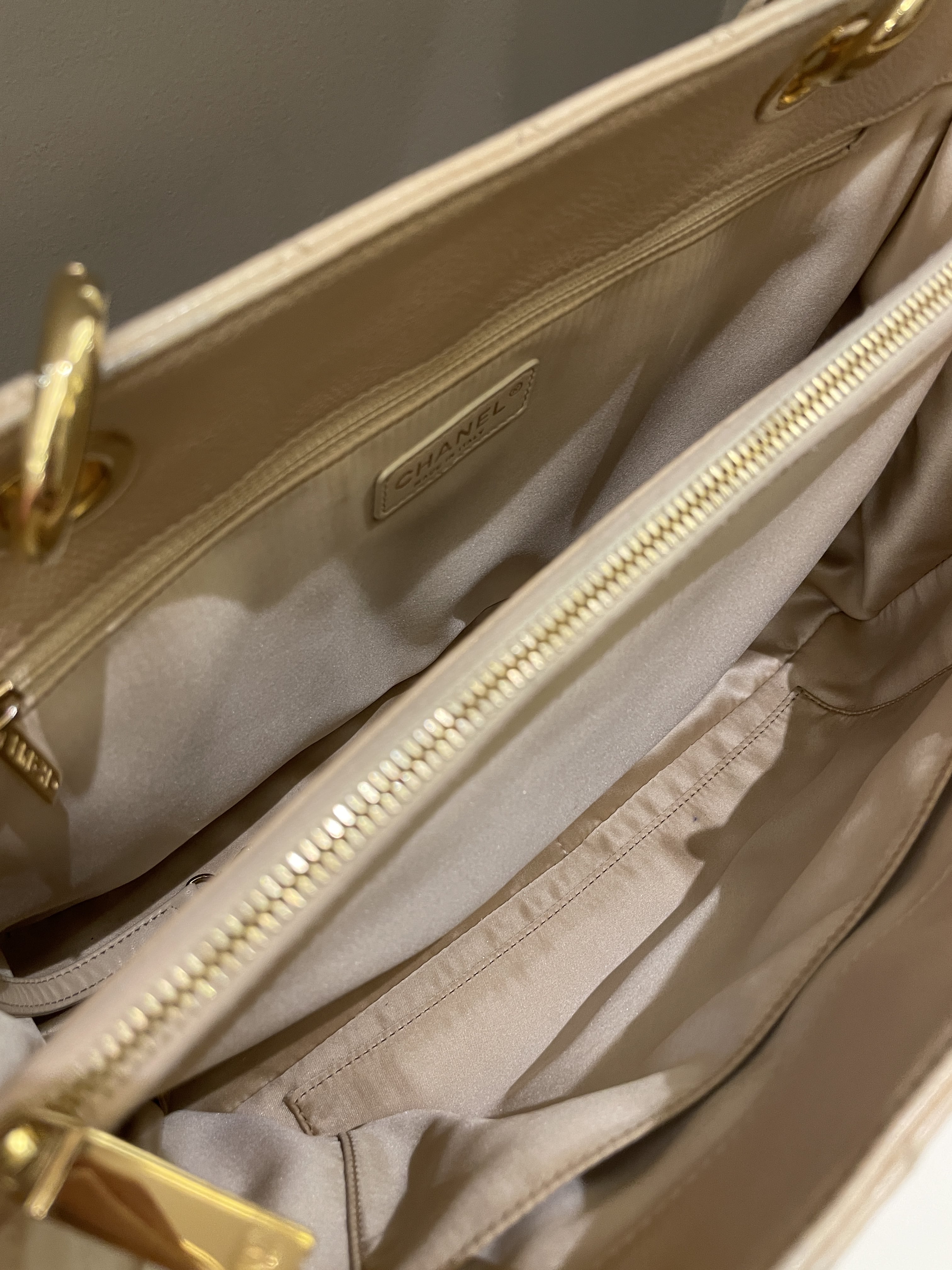 Chanel Classic Quilted GST Beige Caviar