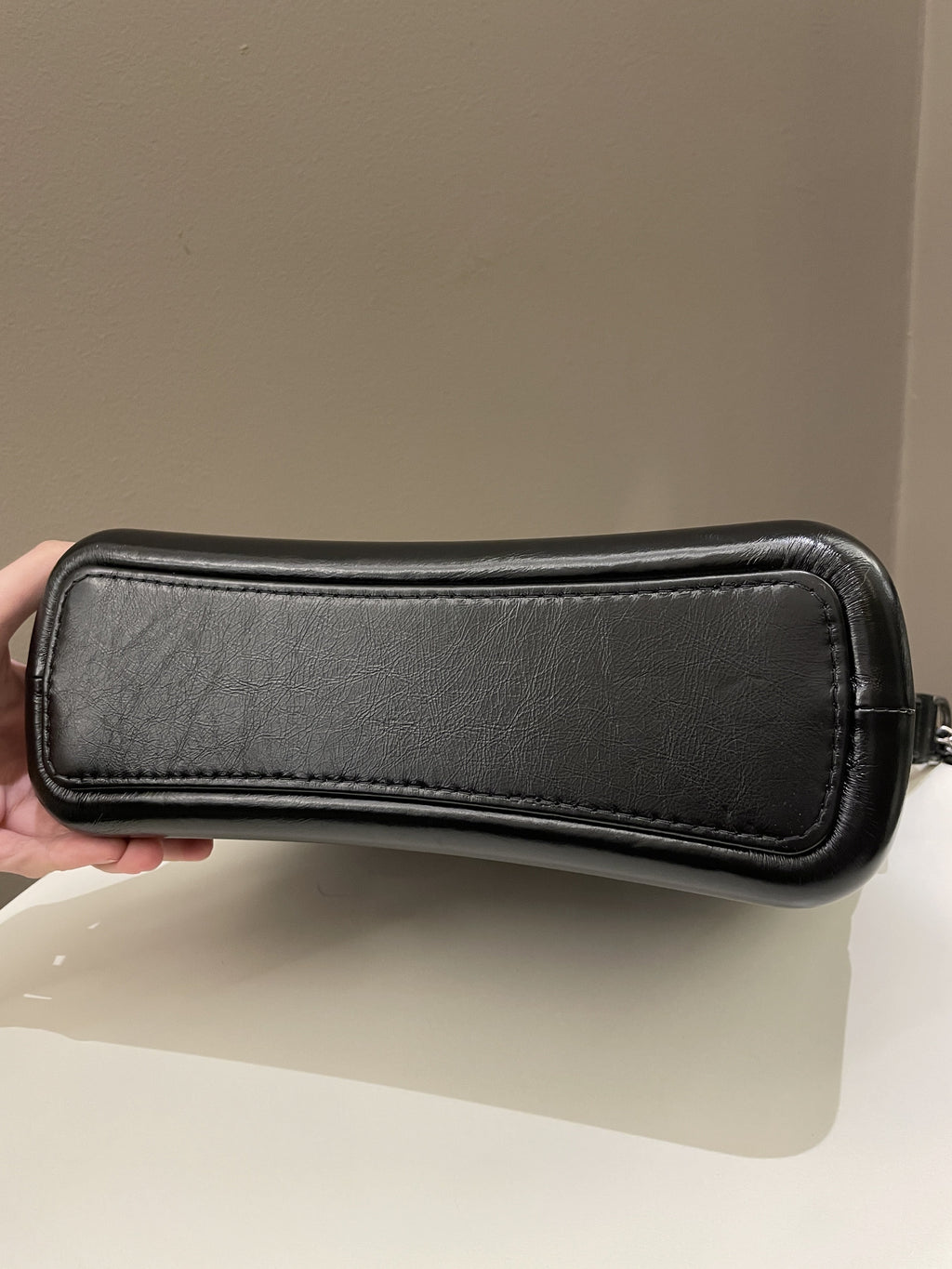 Chanel Quilted Gabrielle Hobo Black Aged Calfskin