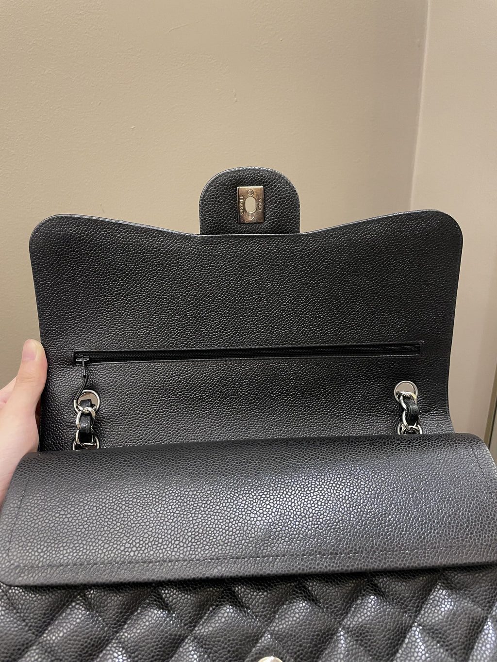 Chanel Classic Quilted Jumbo Double Flap Black Caviar