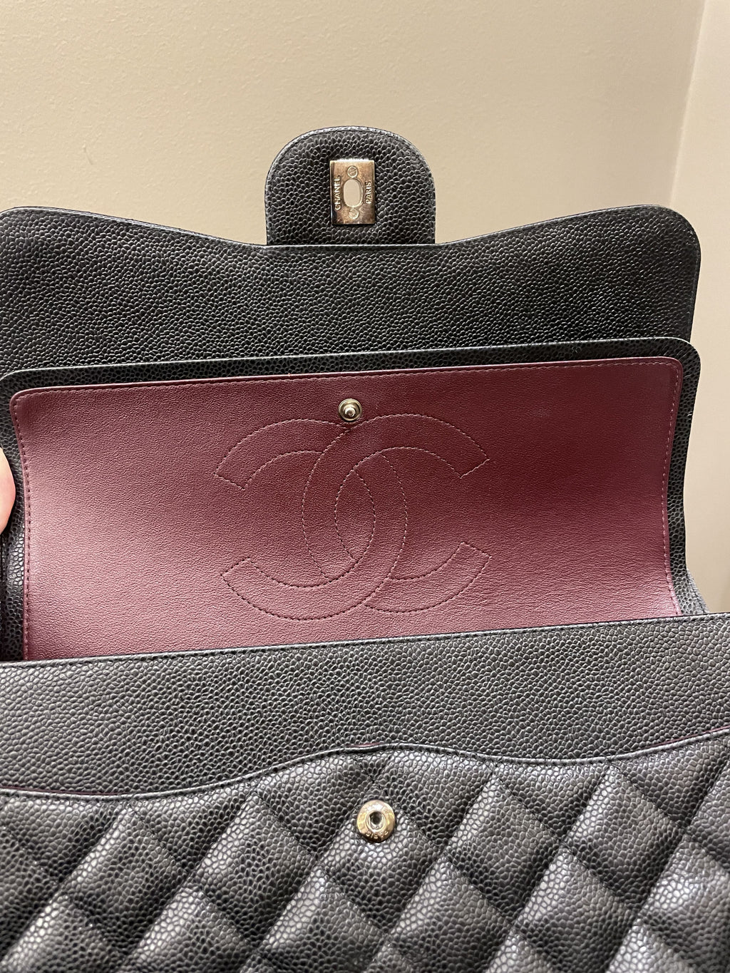 Chanel Classic Quilted Jumbo Double Flap Black Caviar