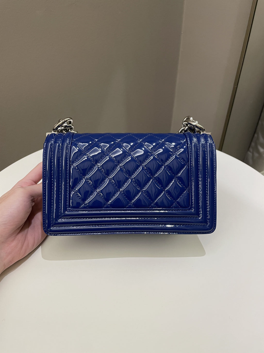 Chanel Quilted Small Boy Royal Blue Patent
