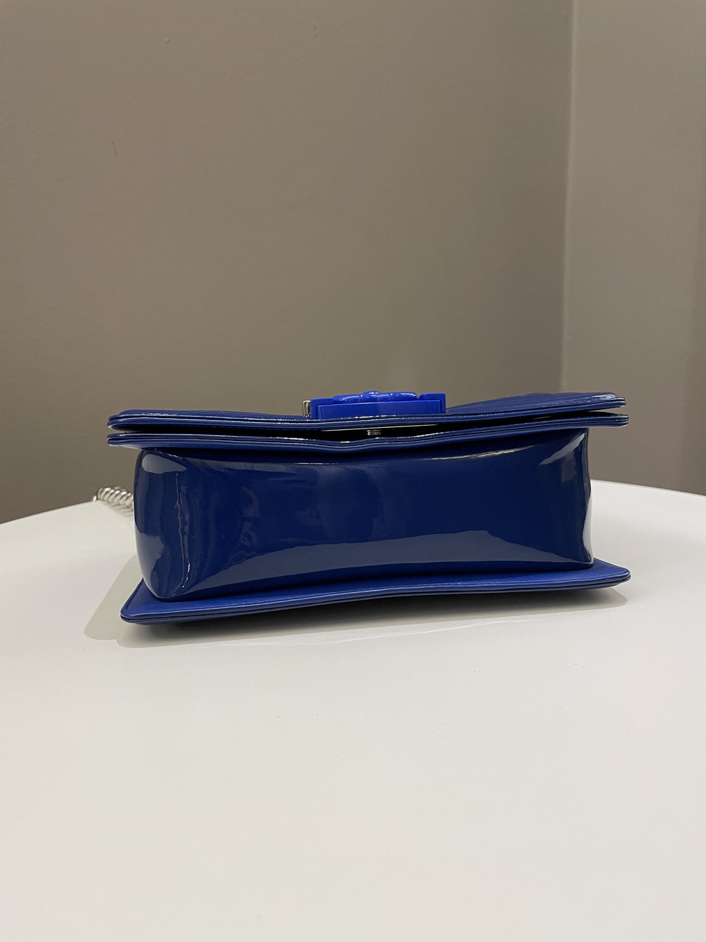 Chanel Quilted Small Boy Royal Blue Patent