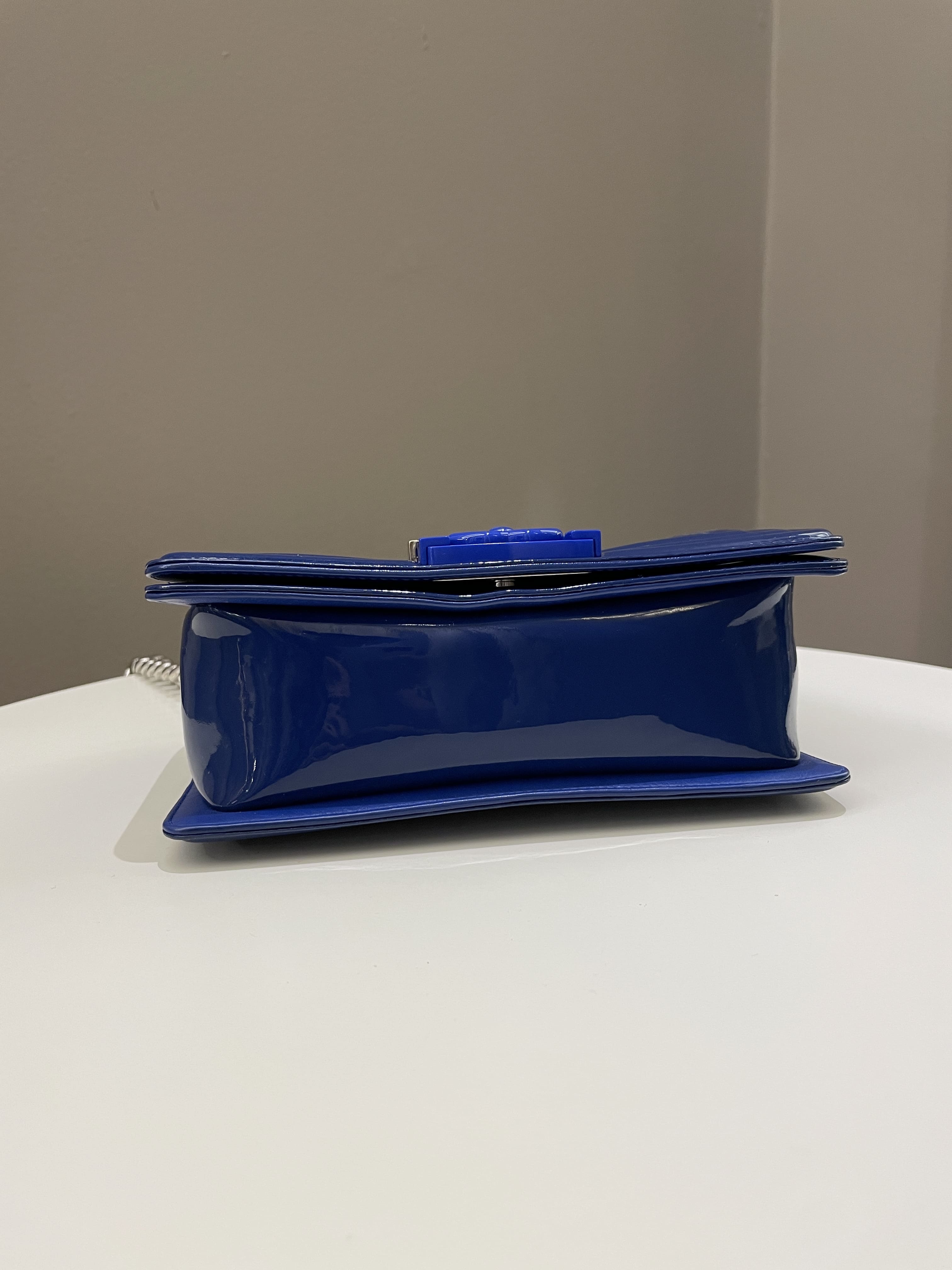 Chanel Quilted Small Boy Royal Blue Patent