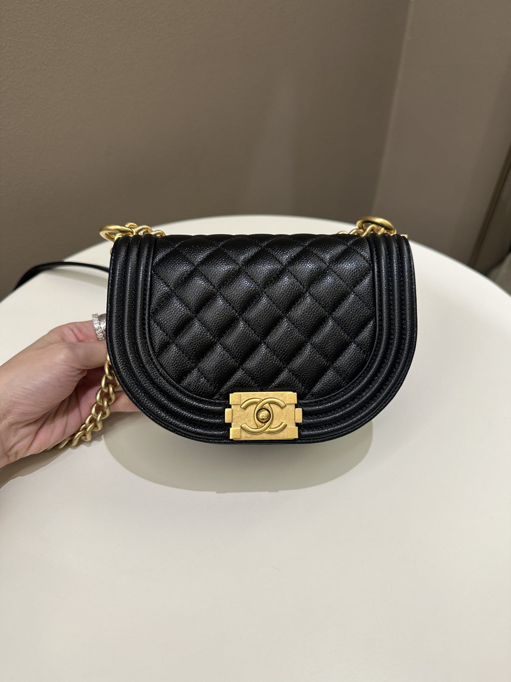 Chanel Quilted Curve Boy Bag Black Caviar