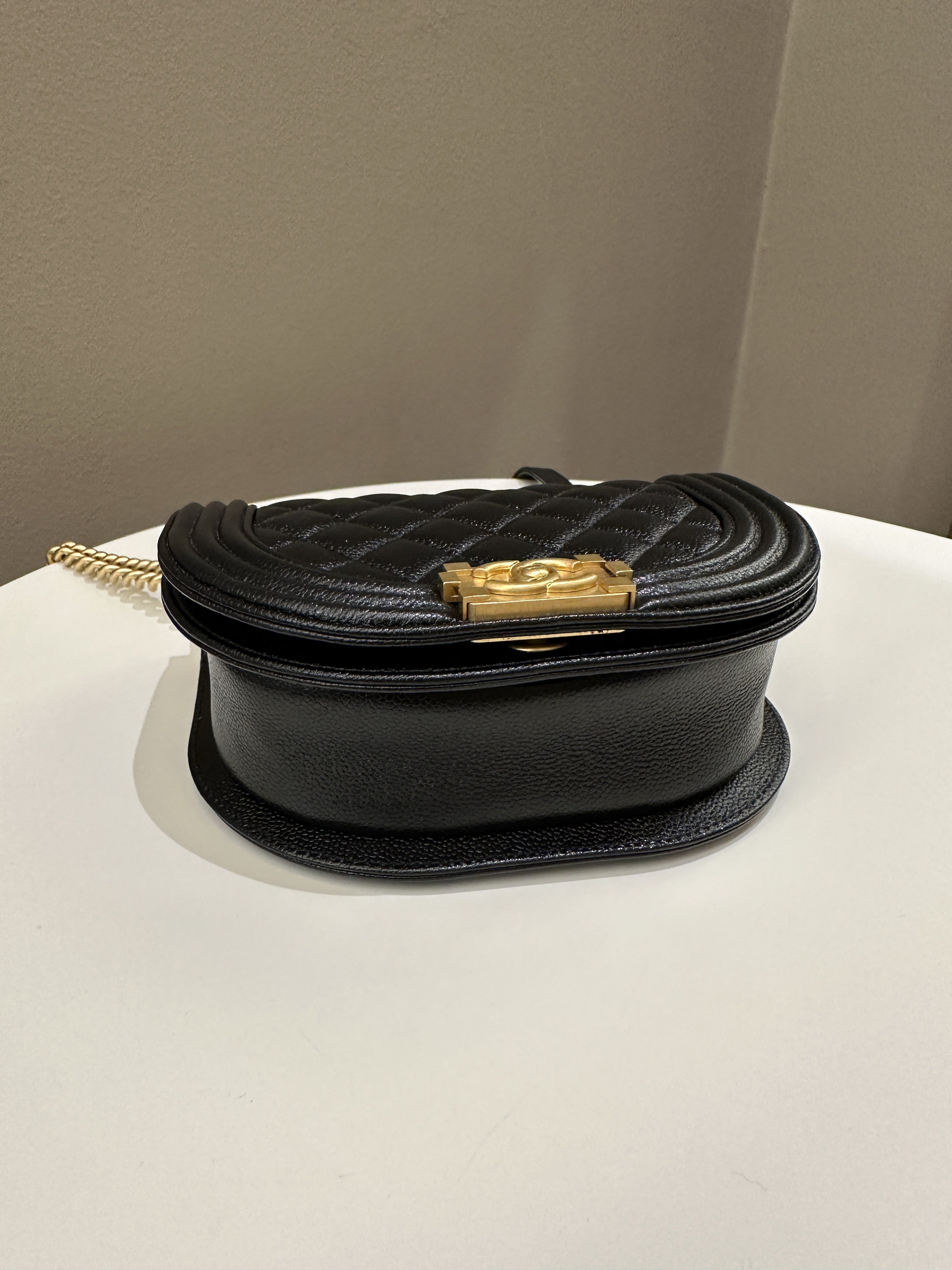 Chanel Quilted Curve Boy Bag Black Caviar