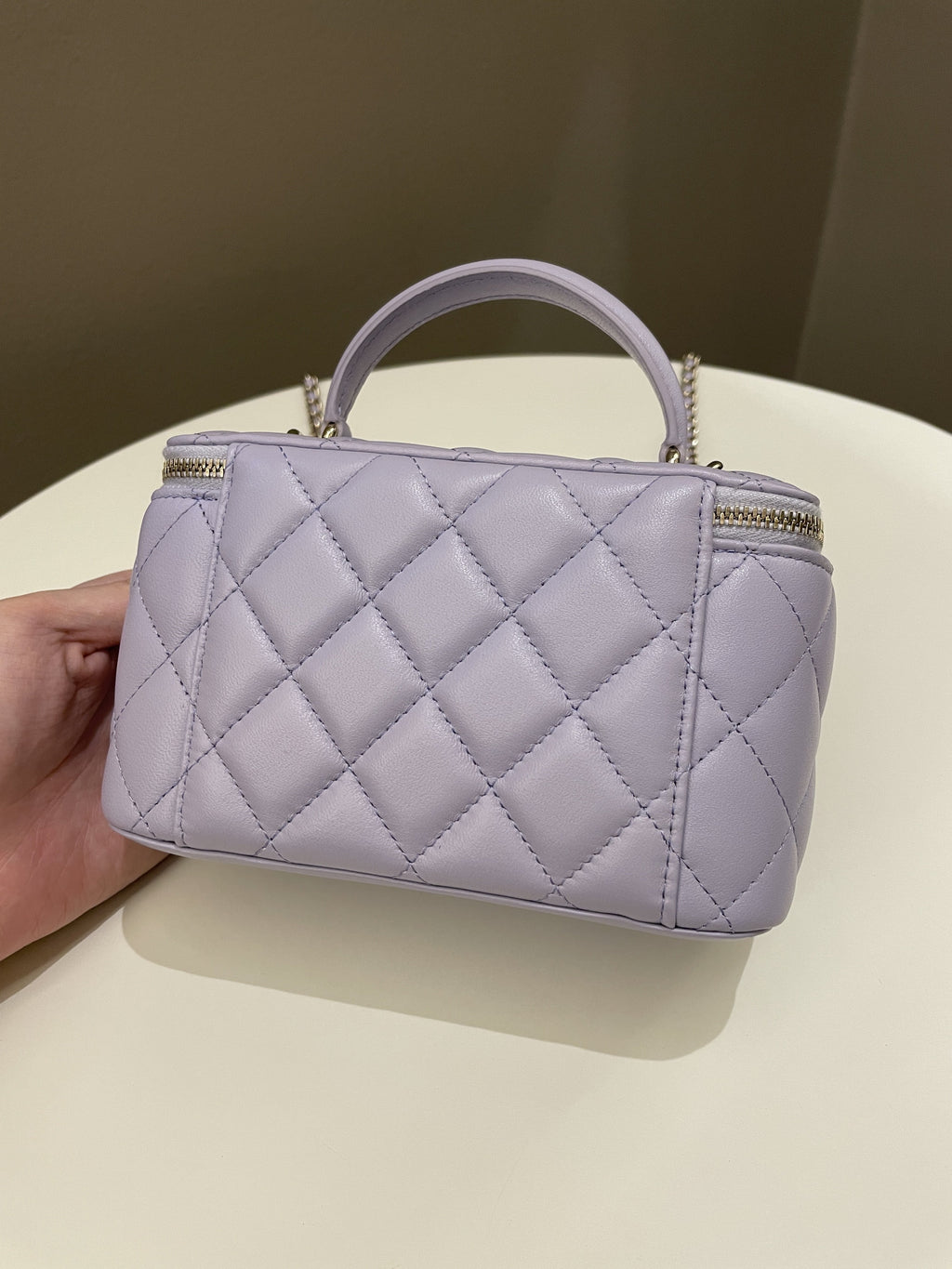Chanel 21K Top Handle Vanity Rectangular Lilac Lambskin