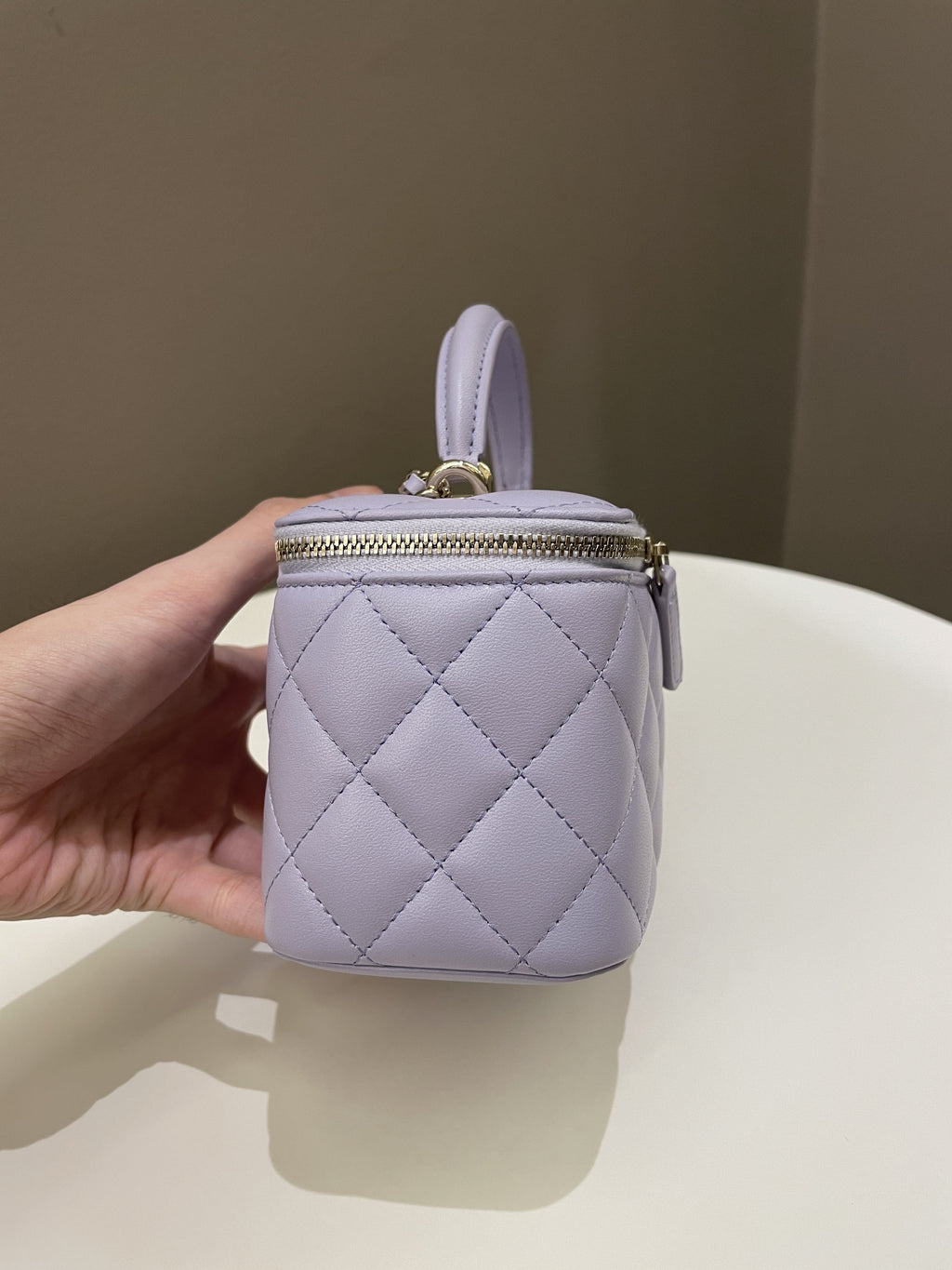 Chanel 21K Top Handle Vanity Rectangular Lilac Lambskin