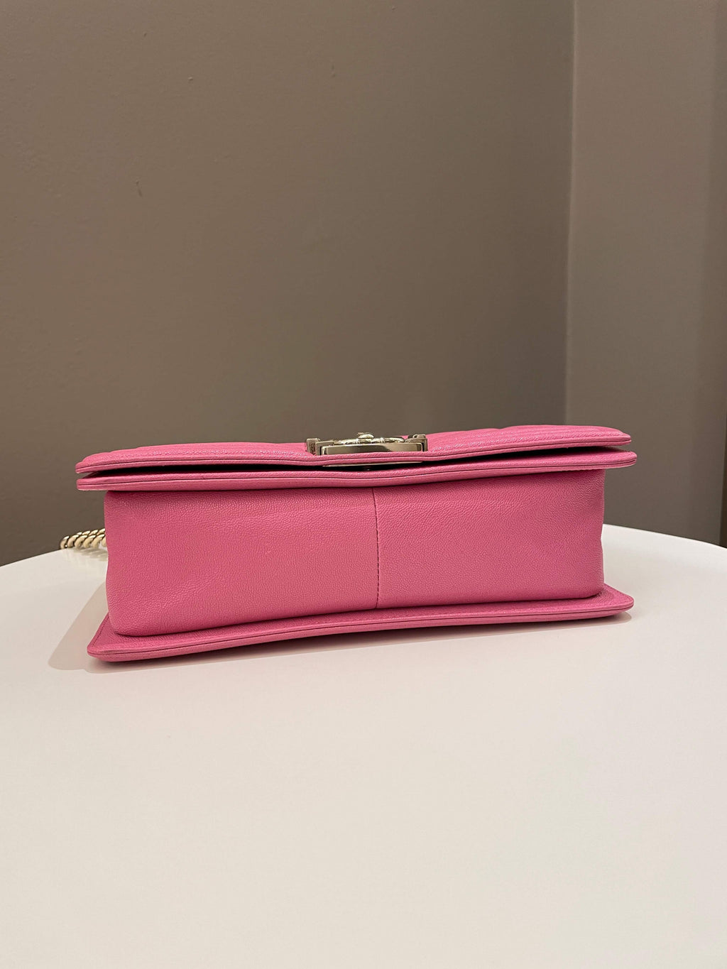 Chanel Chevron Boy Old Medium Pink Caviar