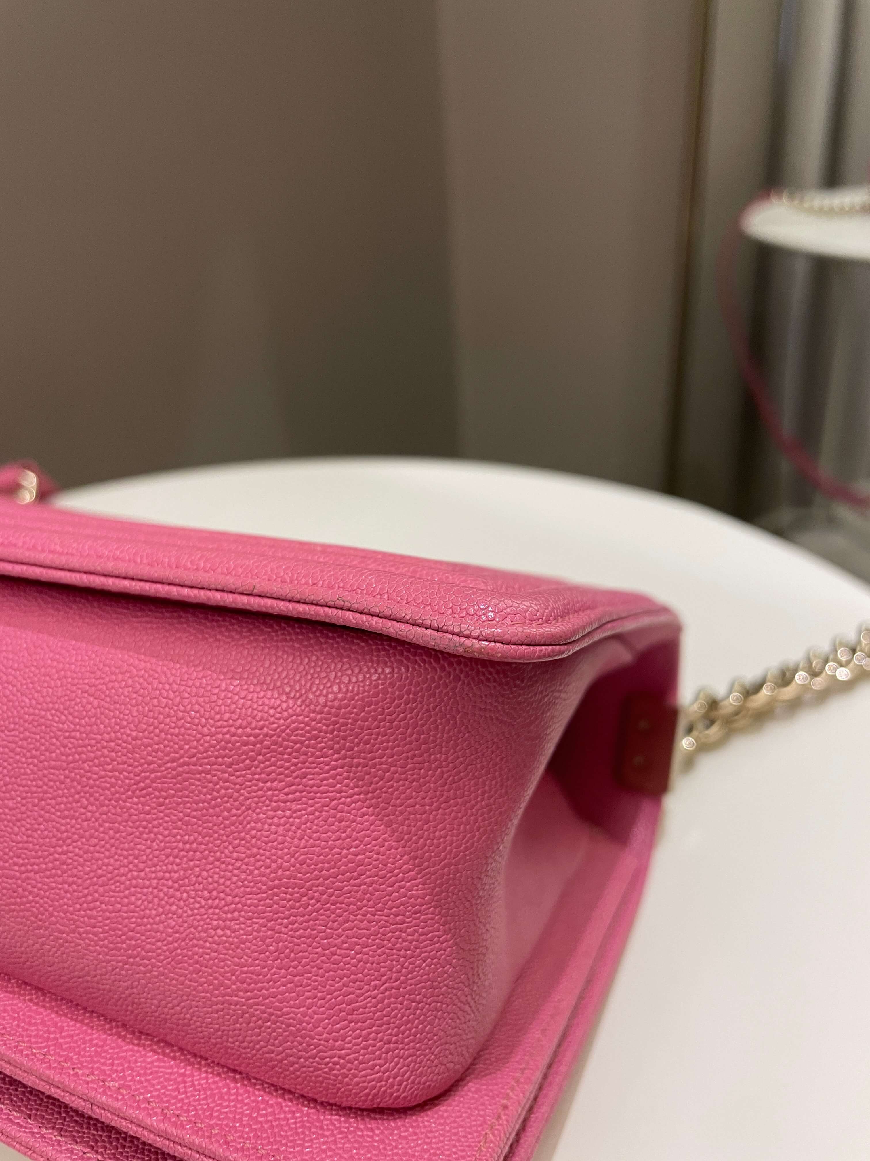 Chanel Chevron Boy Old Medium Pink Caviar