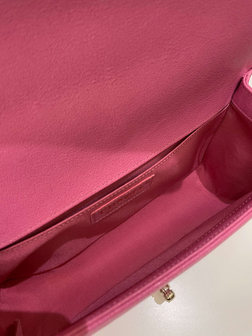 Chanel Chevron Boy Old Medium Pink Caviar