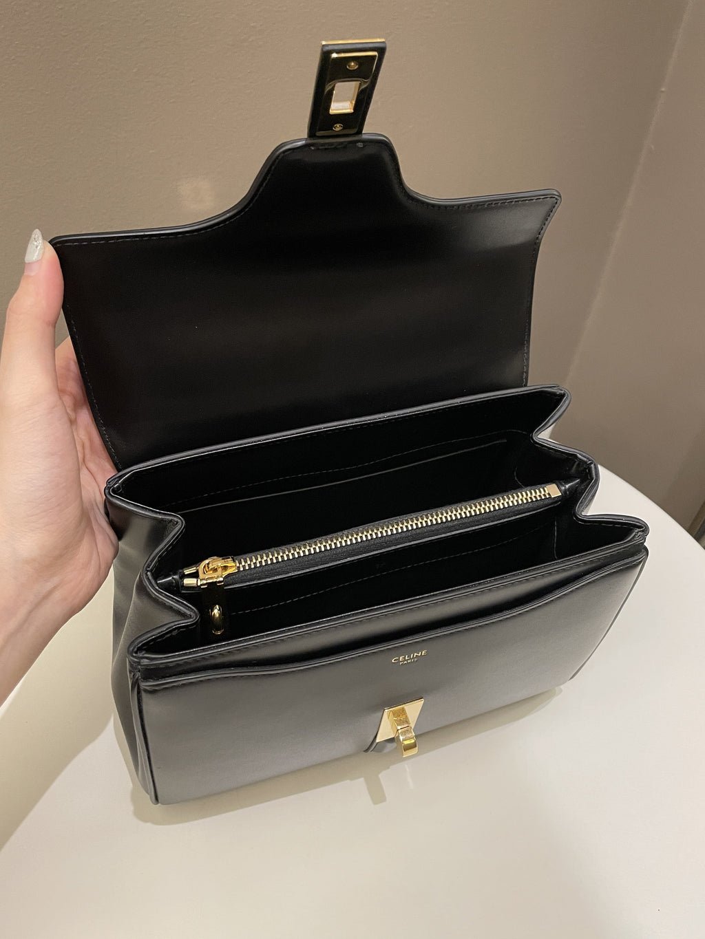 Celine Small 16  Black Calfskin