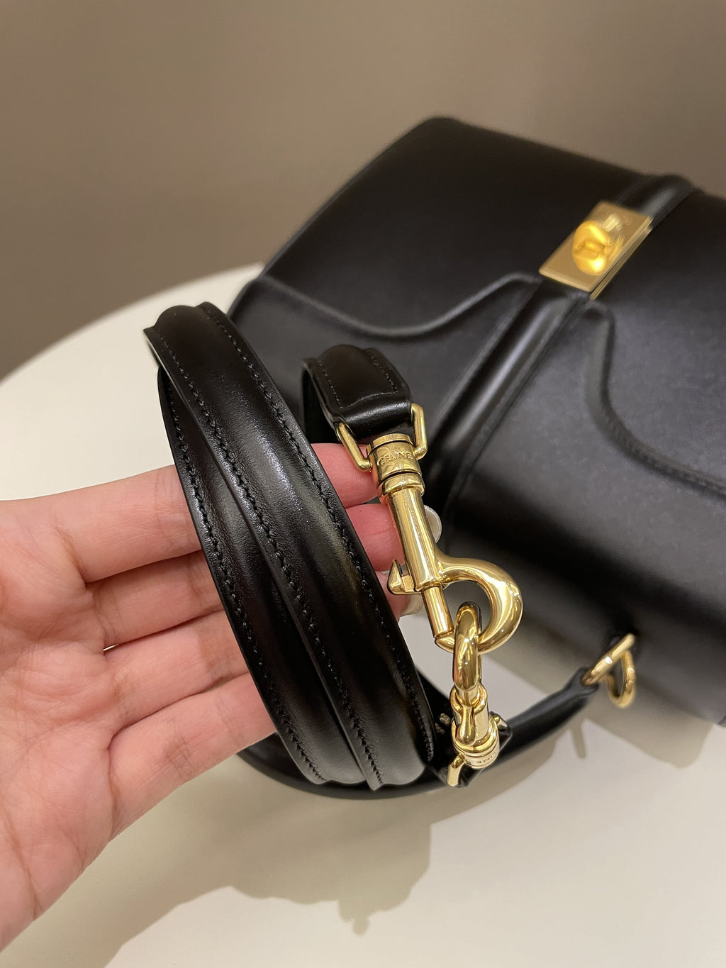 Celine Small 16  Black Calfskin