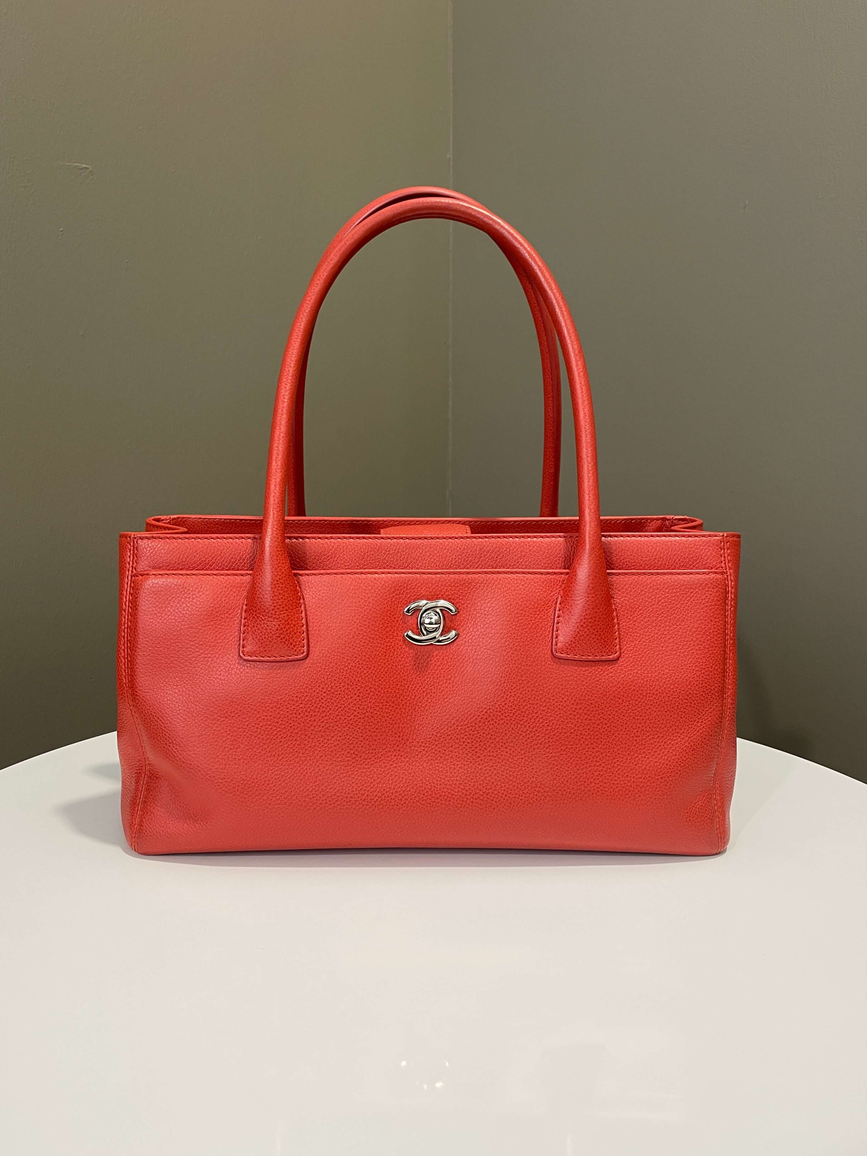 Chanel Executive Tote Coral Red Calfskin