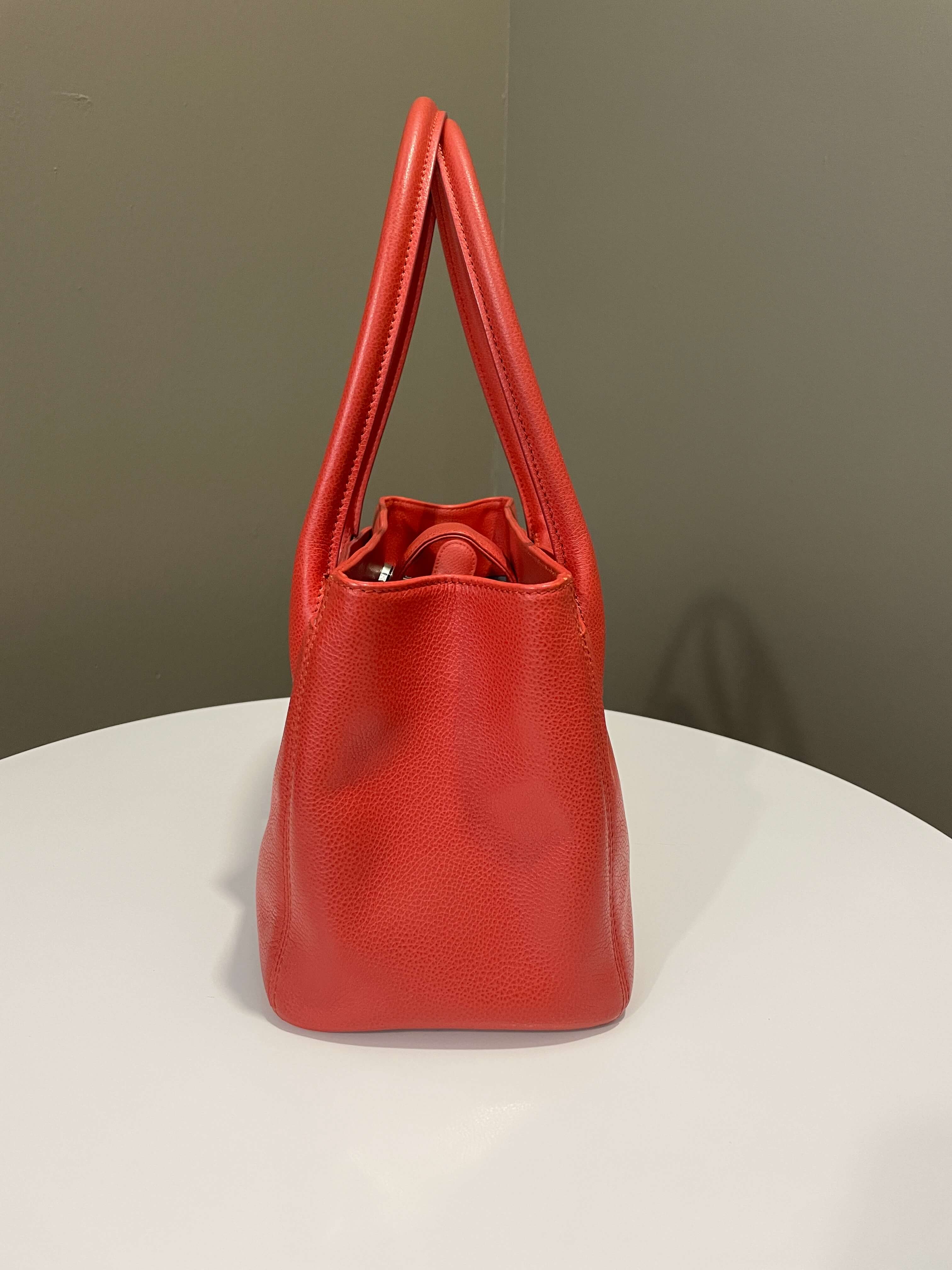 Chanel Executive Tote Coral Red Calfskin