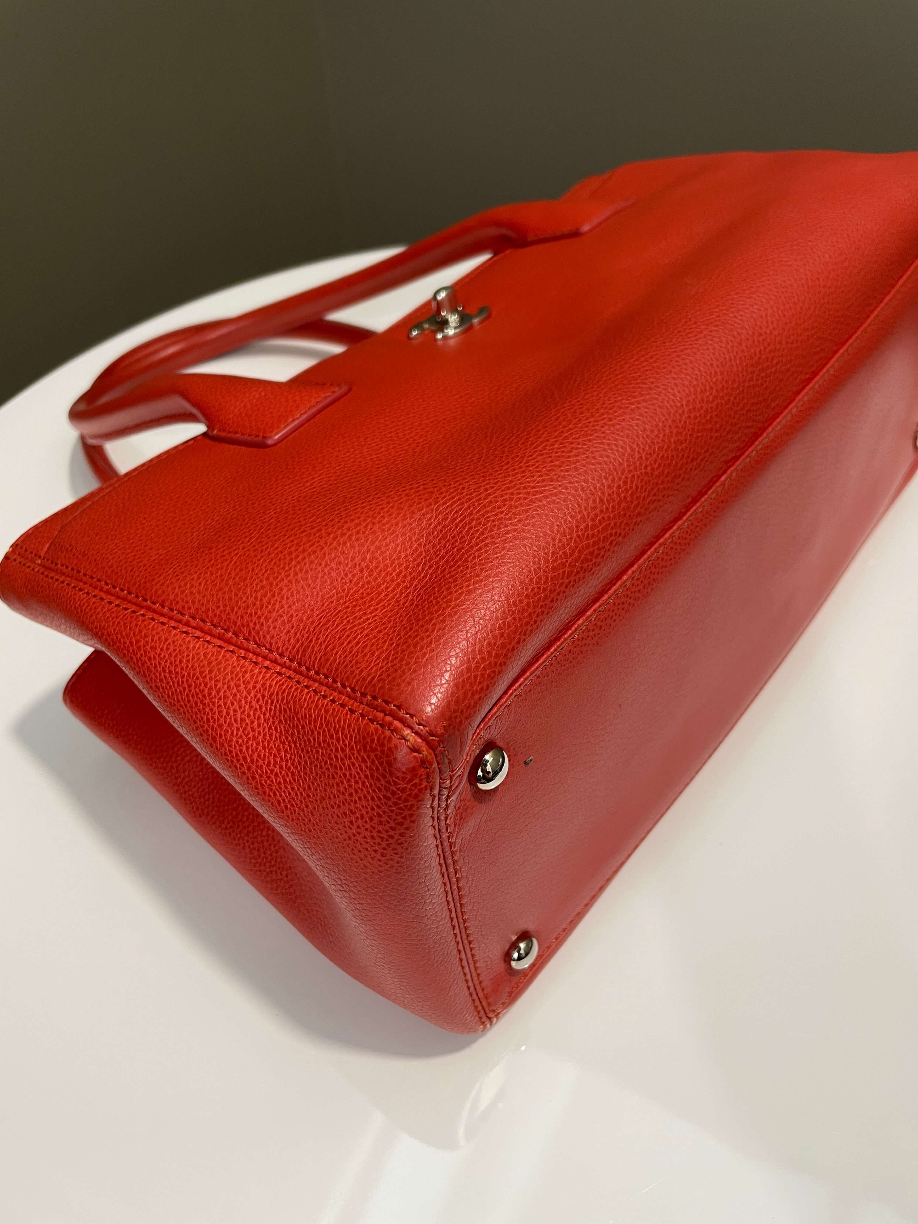 Chanel Executive Tote Coral Red Calfskin