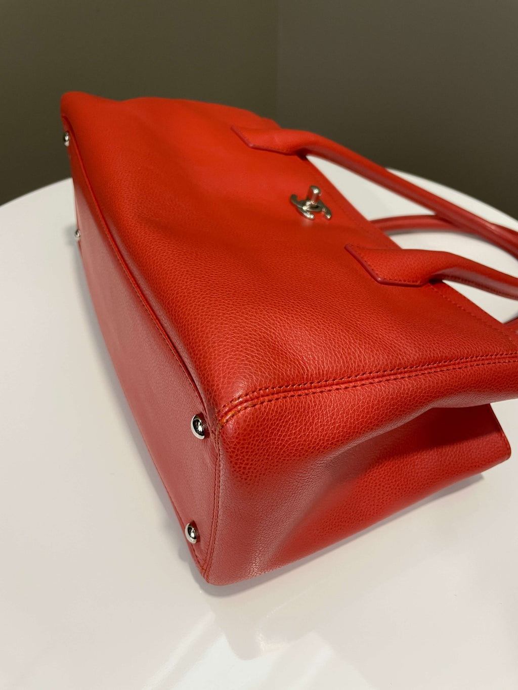 Chanel Executive Tote Coral Red Calfskin