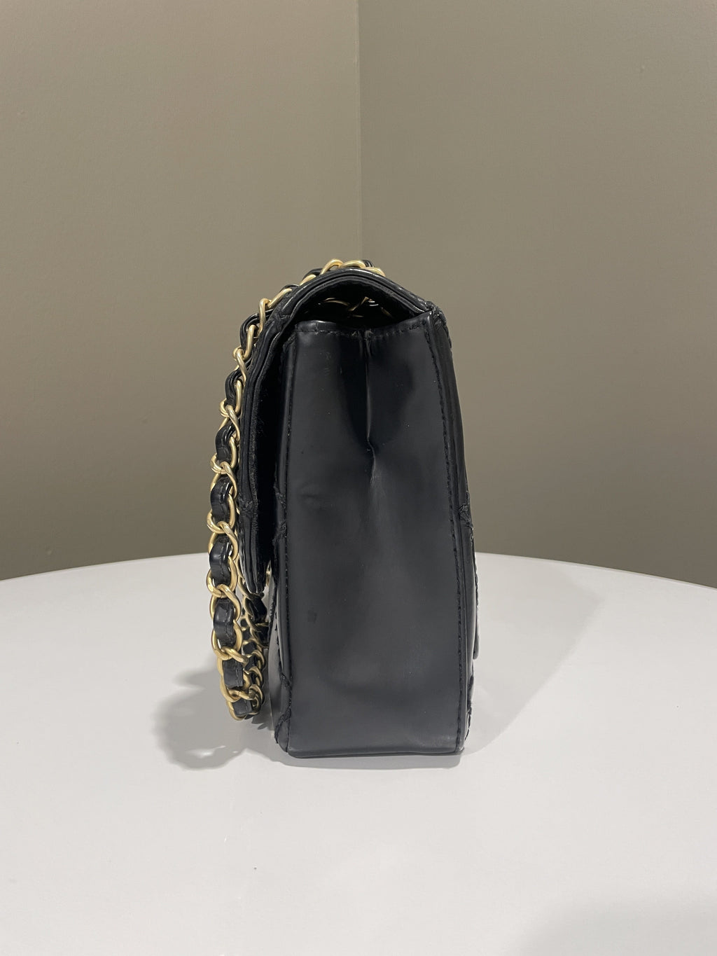 Chanel Quilted Cc Flap Bag Black Patent