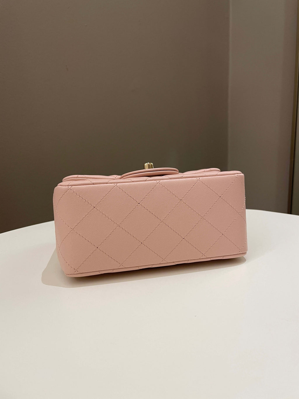 Chanel Classic Quilted Mini Square Light Pink Lambskin