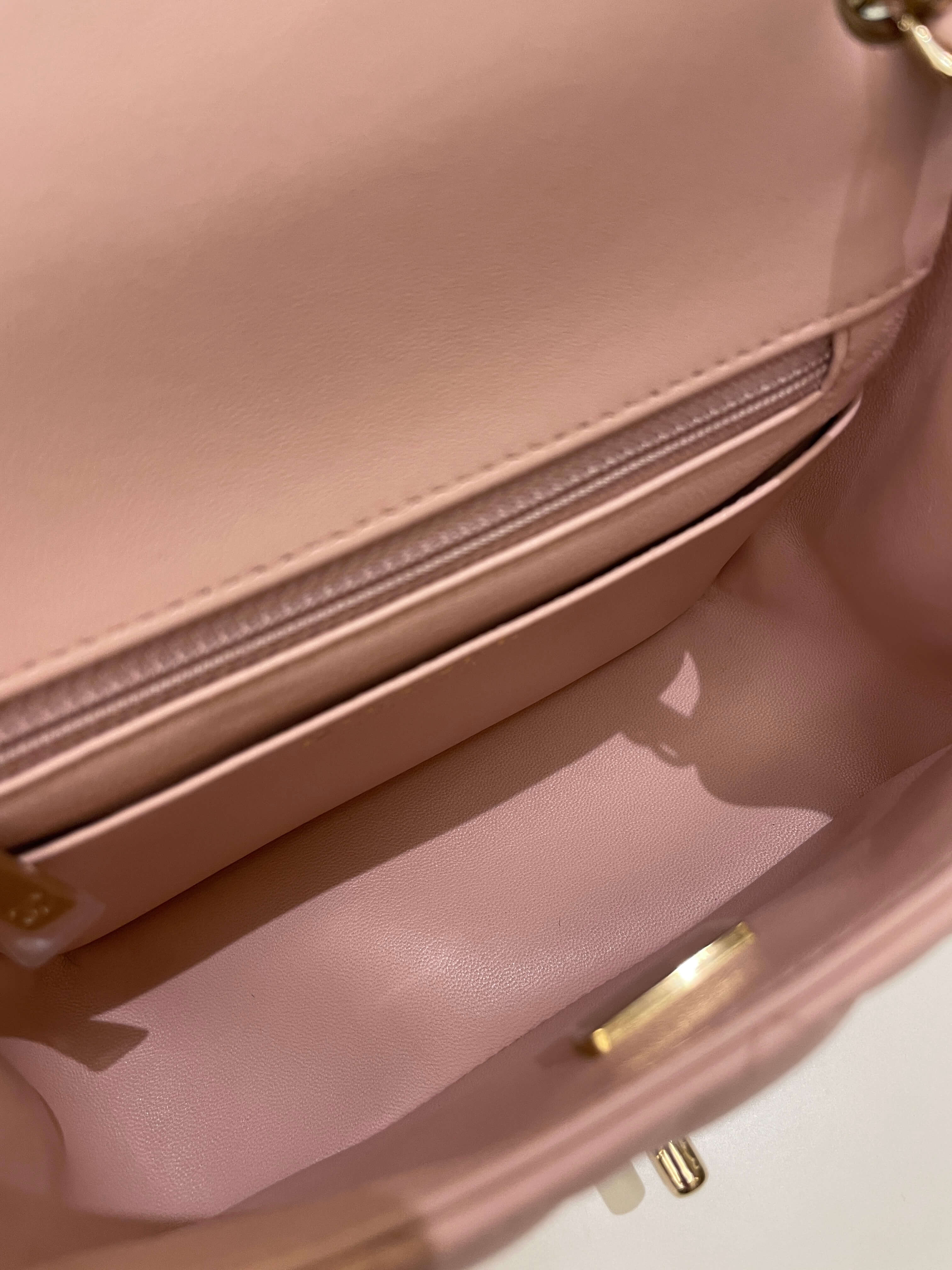 Chanel Classic Quilted Mini Square Light Pink Lambskin