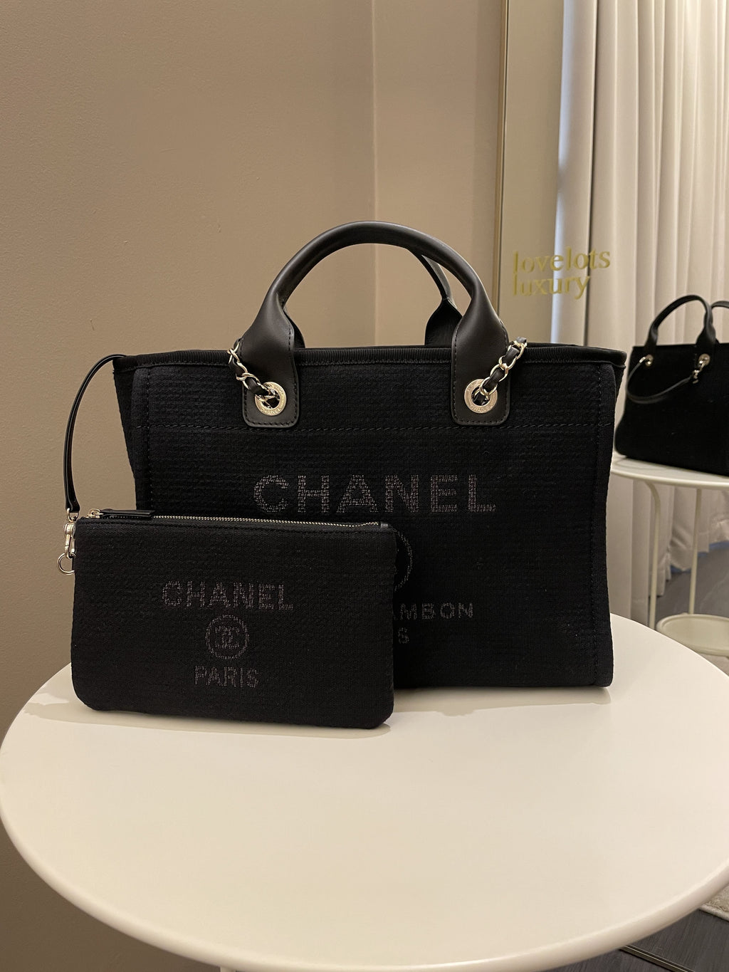 Chanel Deauville Shopper Tote Black