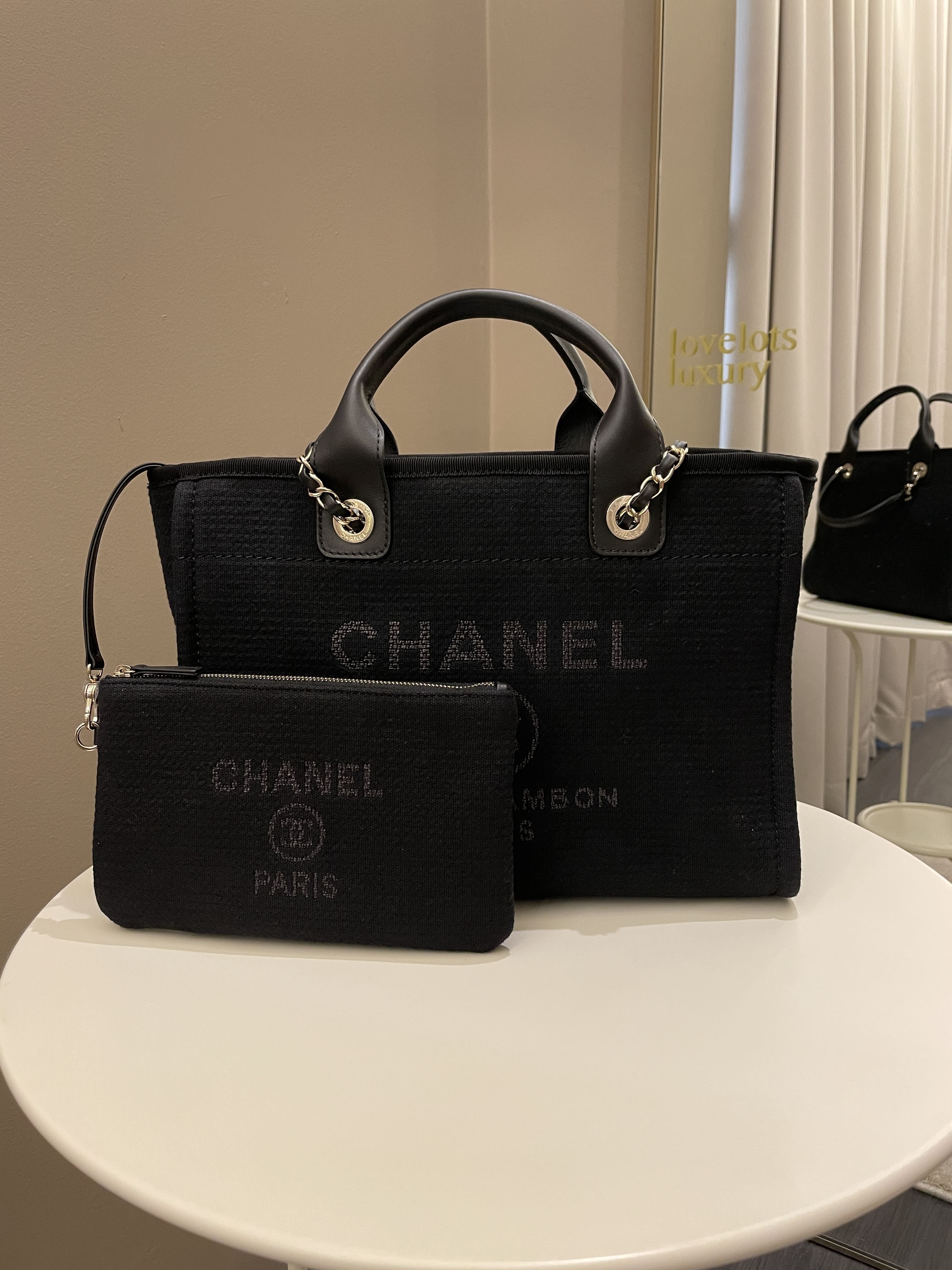 Chanel Deauville Shopper Tote Black