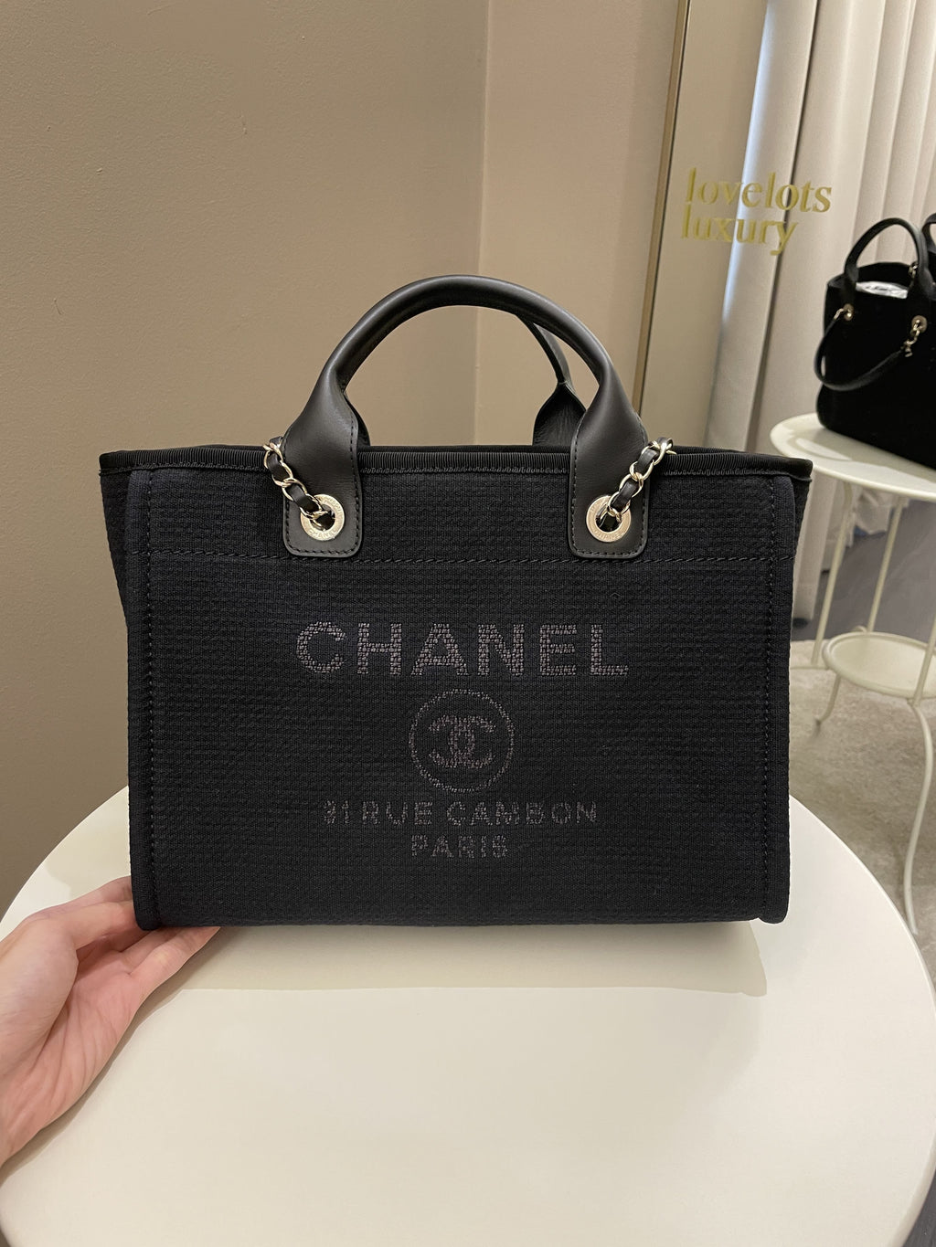 Chanel Deauville Shopper Tote Black