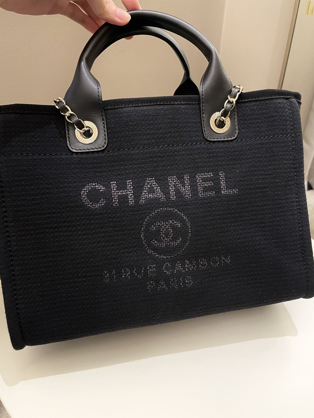 Chanel Deauville Shopper Tote Black