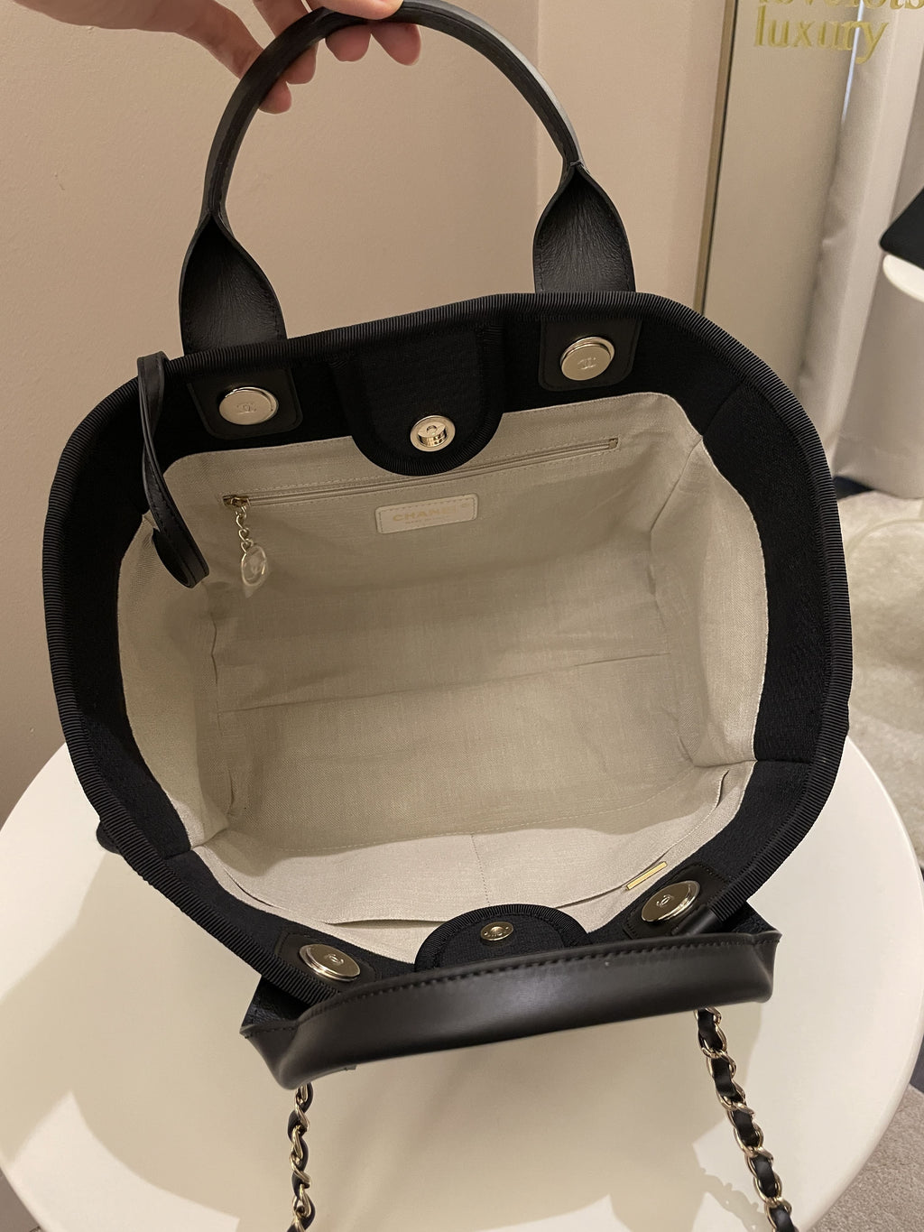 Chanel Deauville Shopper Tote Black