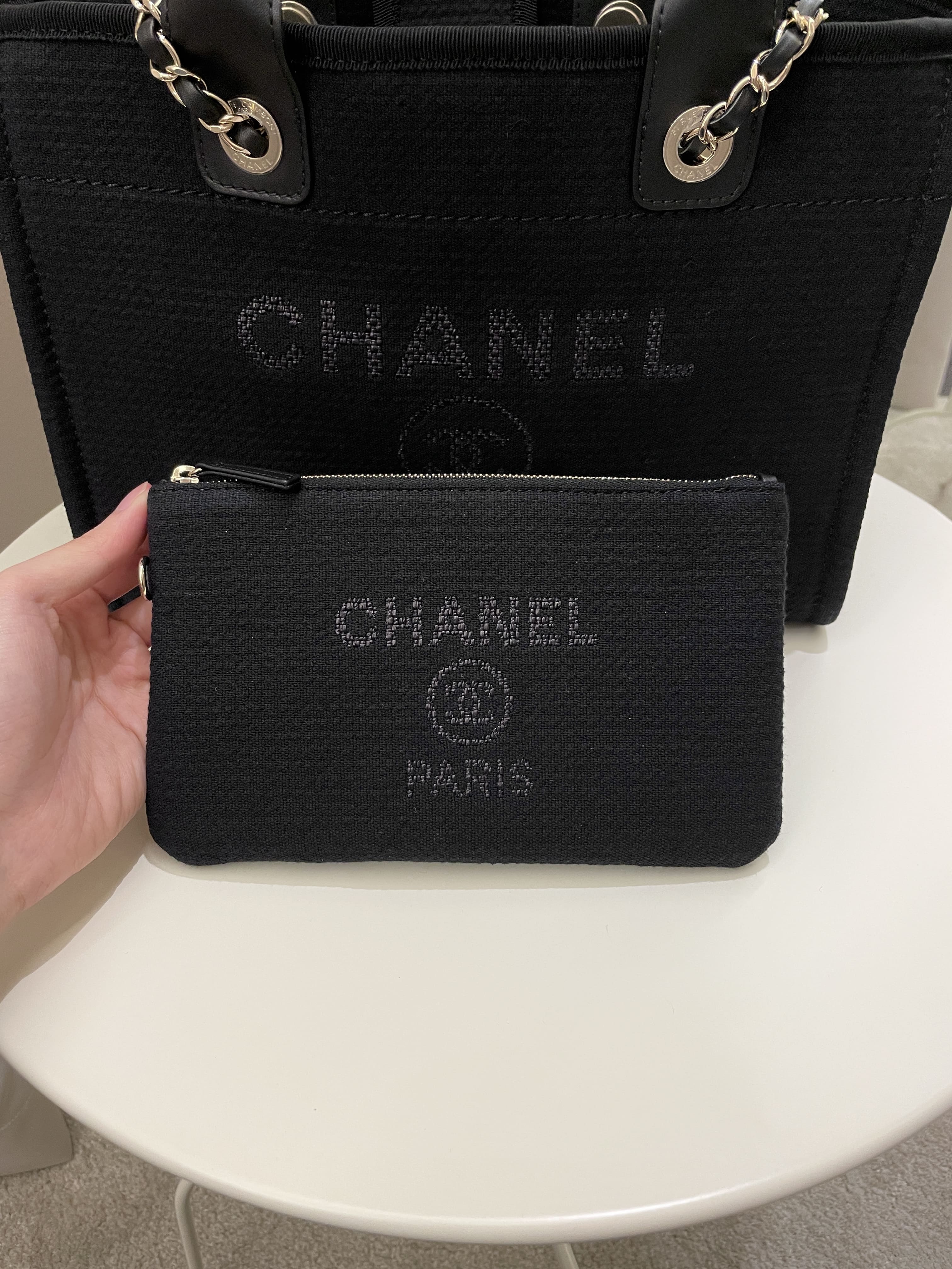 Chanel Deauville Shopper Tote Black