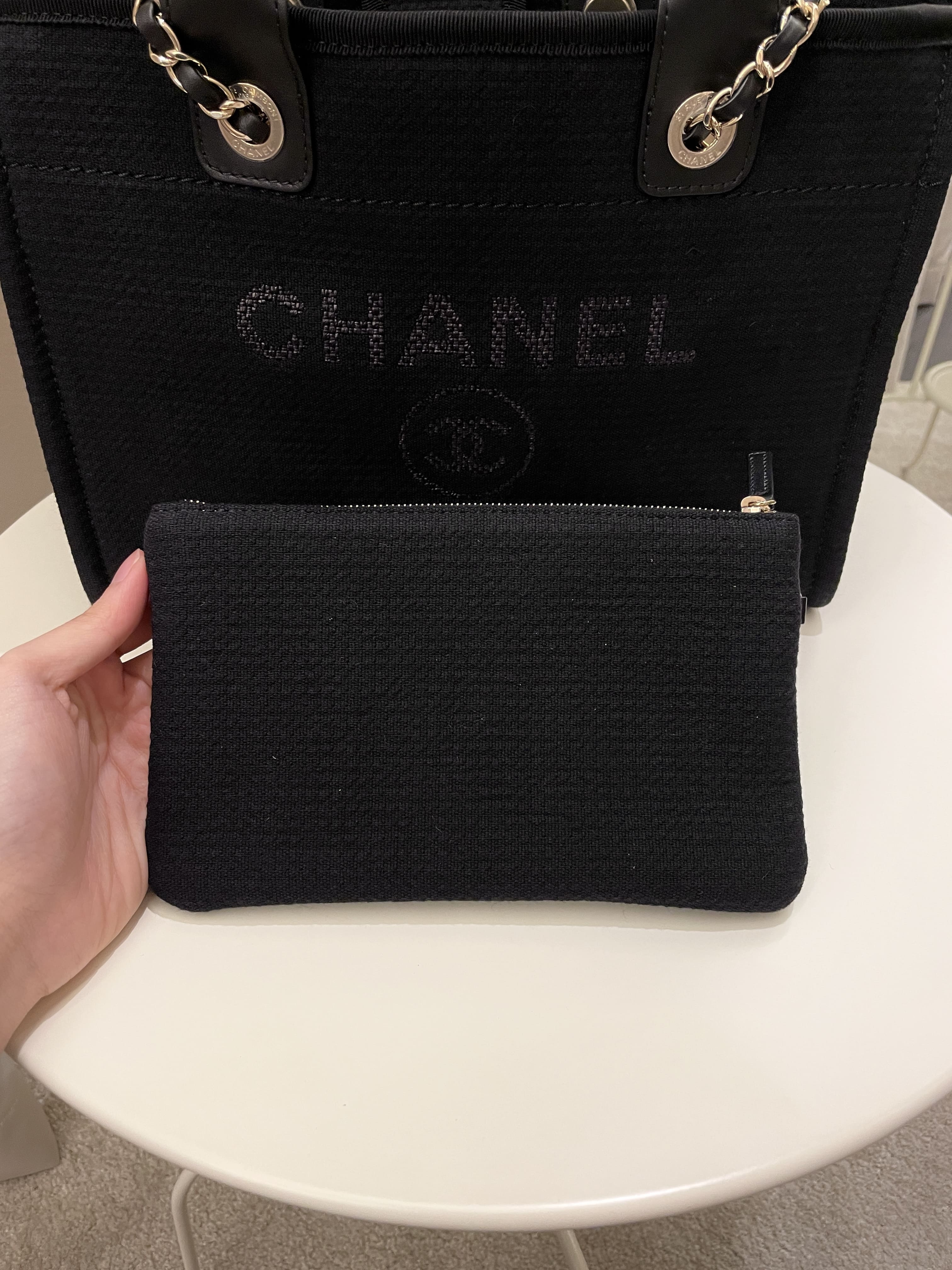 Chanel Deauville Shopper Tote Black