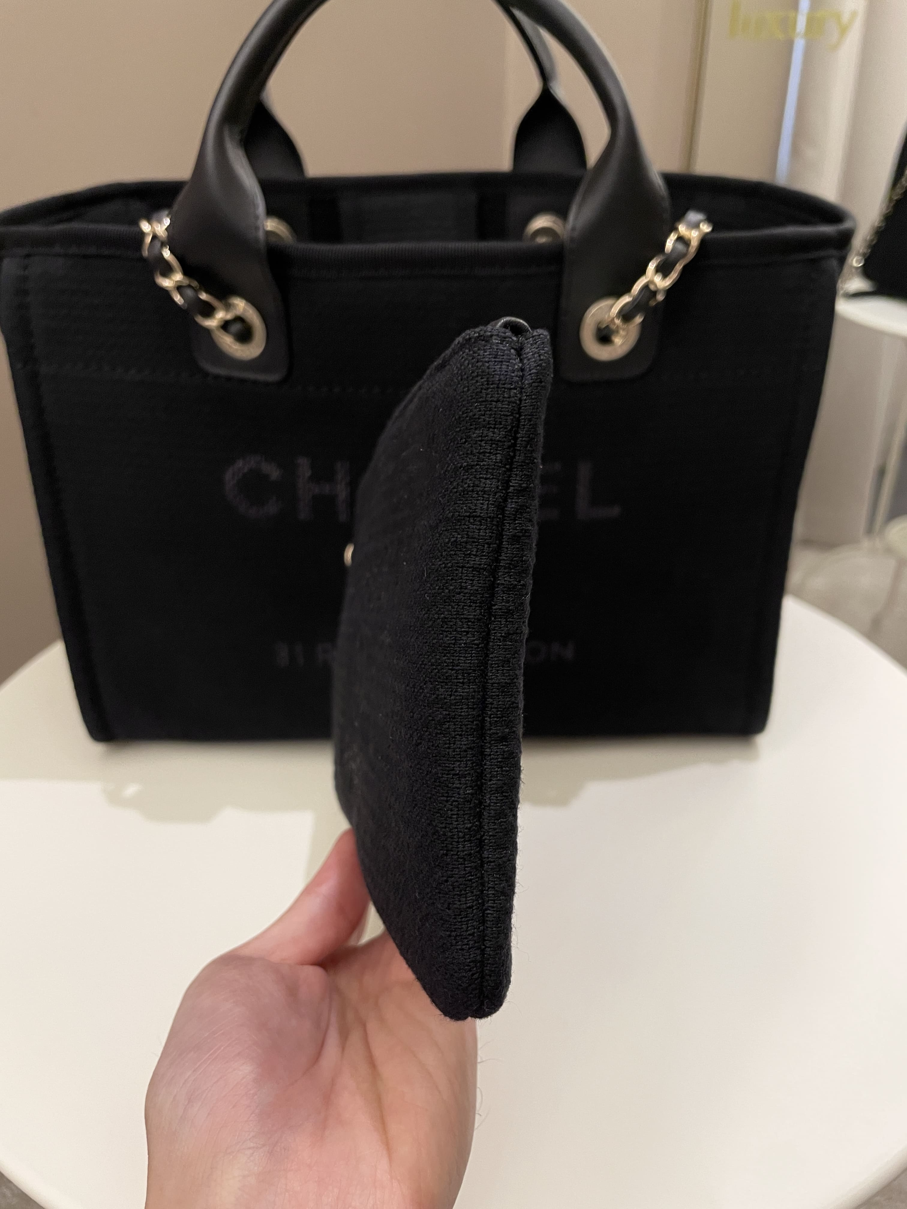 Chanel Deauville Shopper Tote Black
