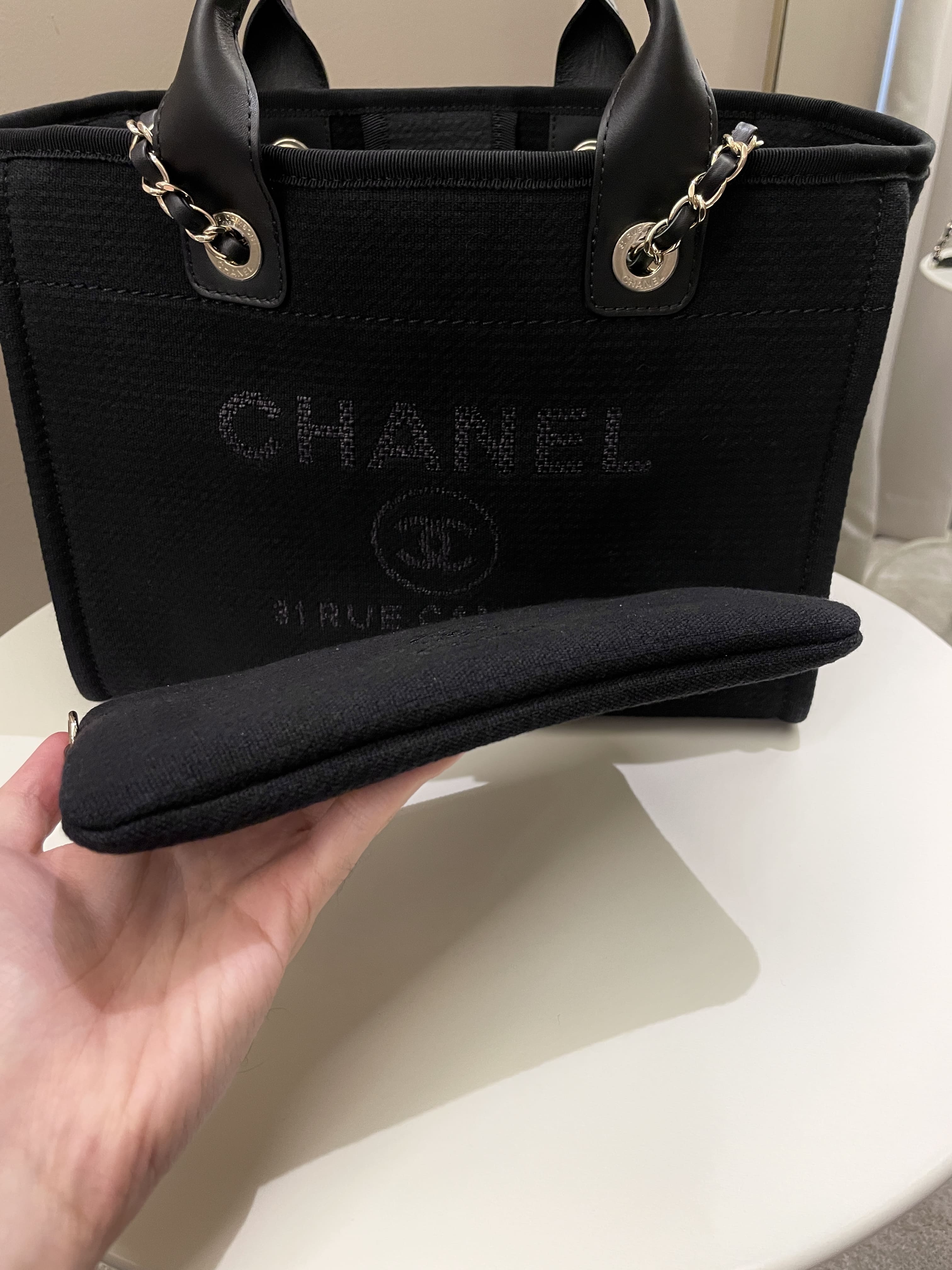 Chanel Deauville Shopper Tote Black