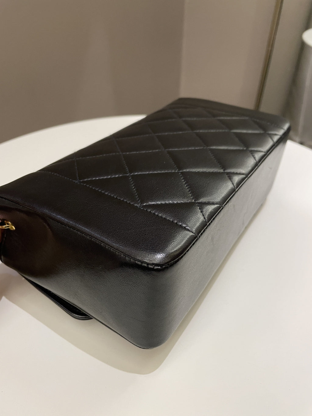 Chanel Vintage Quilted Diana Flap Bag Black Lambskin