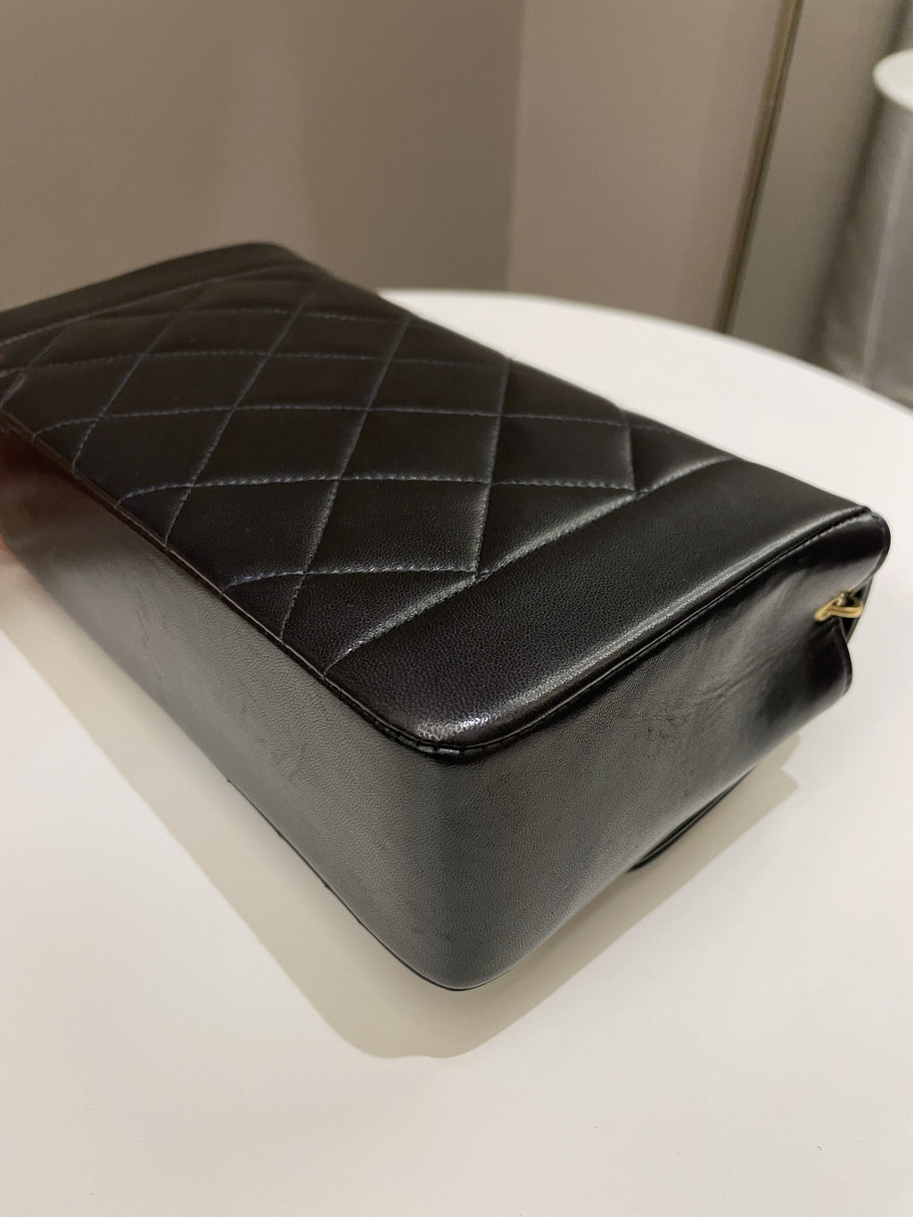 Chanel Vintage Quilted Diana Flap Bag Black Lambskin