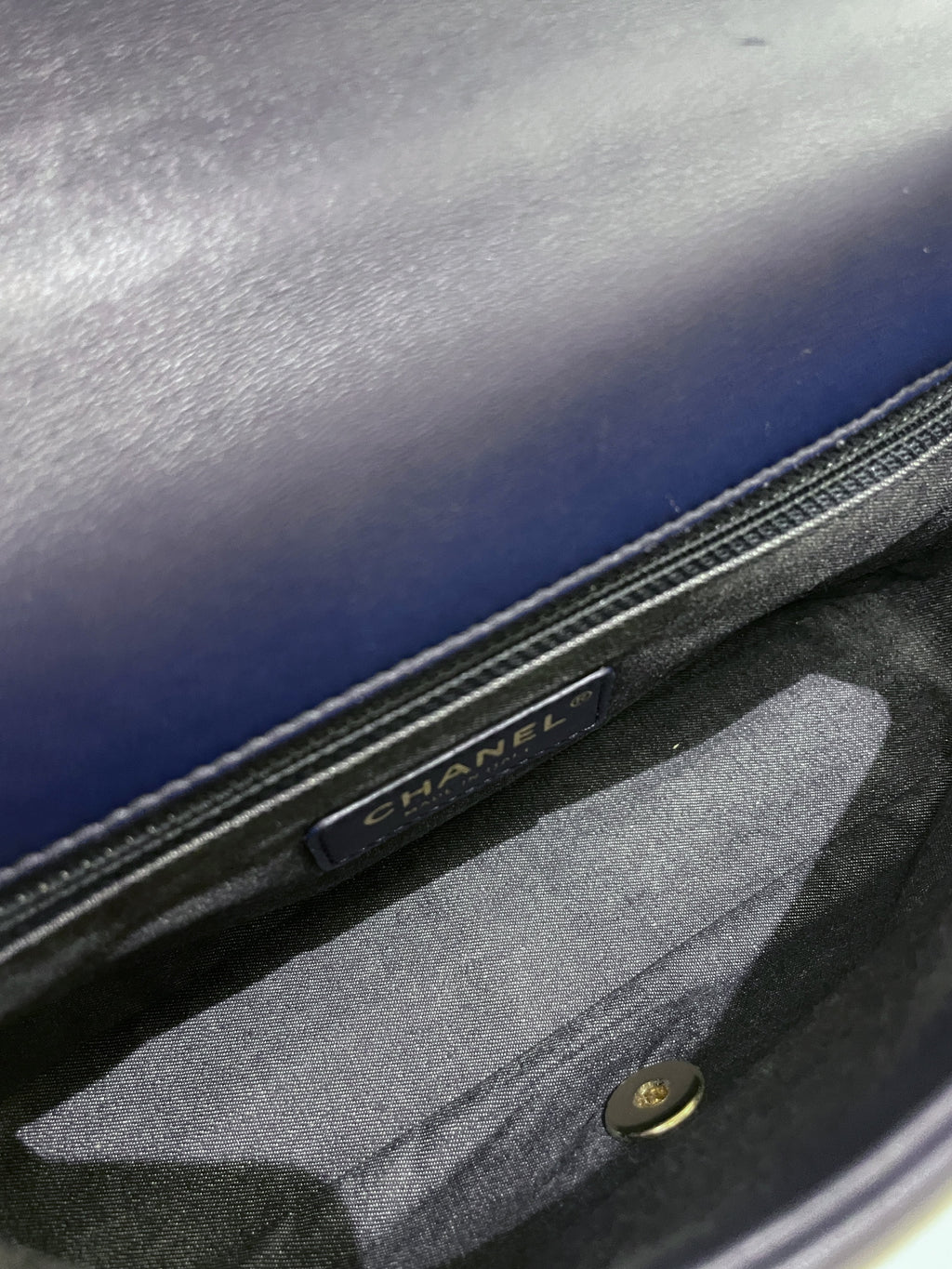 Chanel Cc Chain Top Flap Bag Navy Lambskin