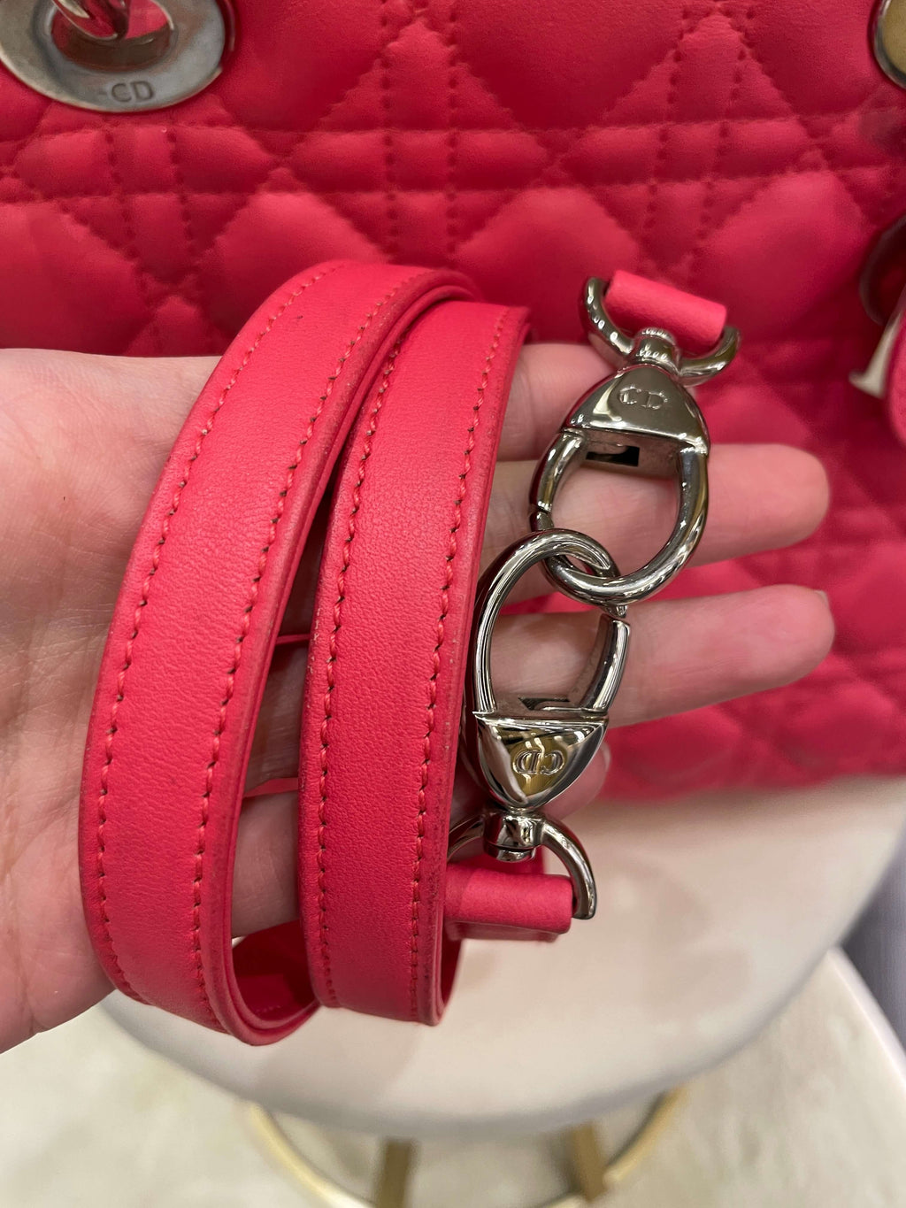 Dior Lady Dior Large Melon Pink Lambskin